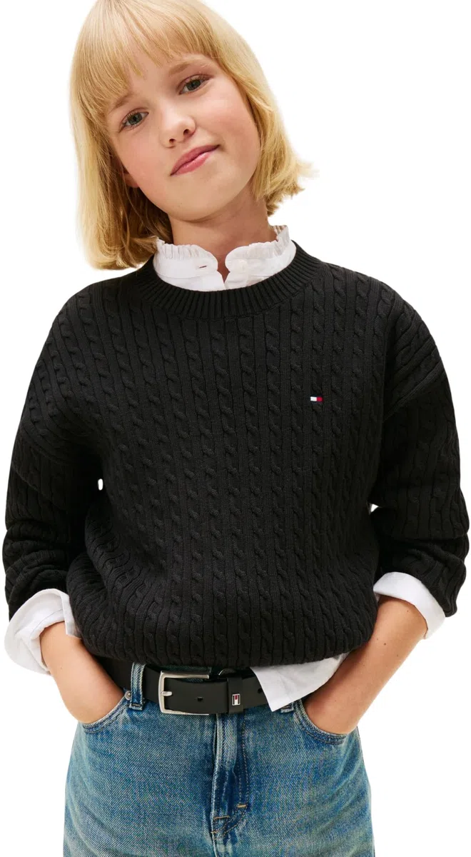 Tommy Hilfiger Mädchen Cable Sweater Kg0kg08848 Pullover (1er Pack)