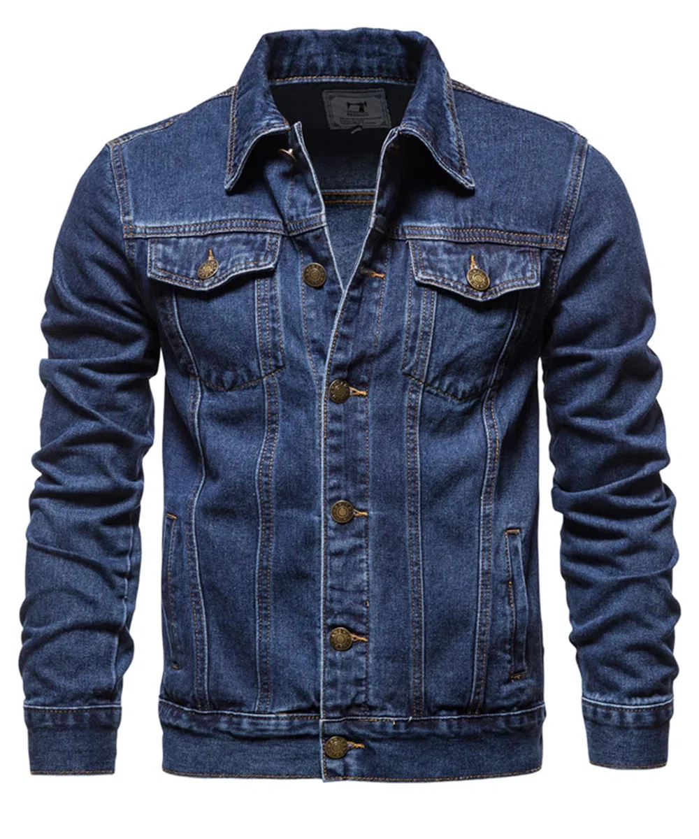 Herren Classics Jeansjacke Vintage Denim Trucker Jacket Gewaschener Cowboy Übergangsjacke Baumwolle Denim Jacke für Frühling und Herbst Western Motorrad Biker Jeans Mantel Outerwear