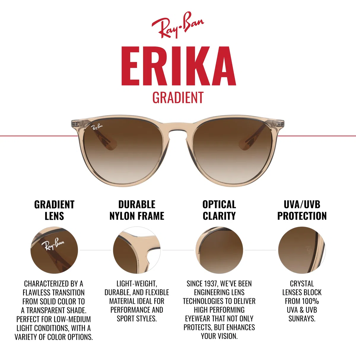 Ray-Ban Unisex Rb4171 Erika Sonnenbrille (1er Pack)