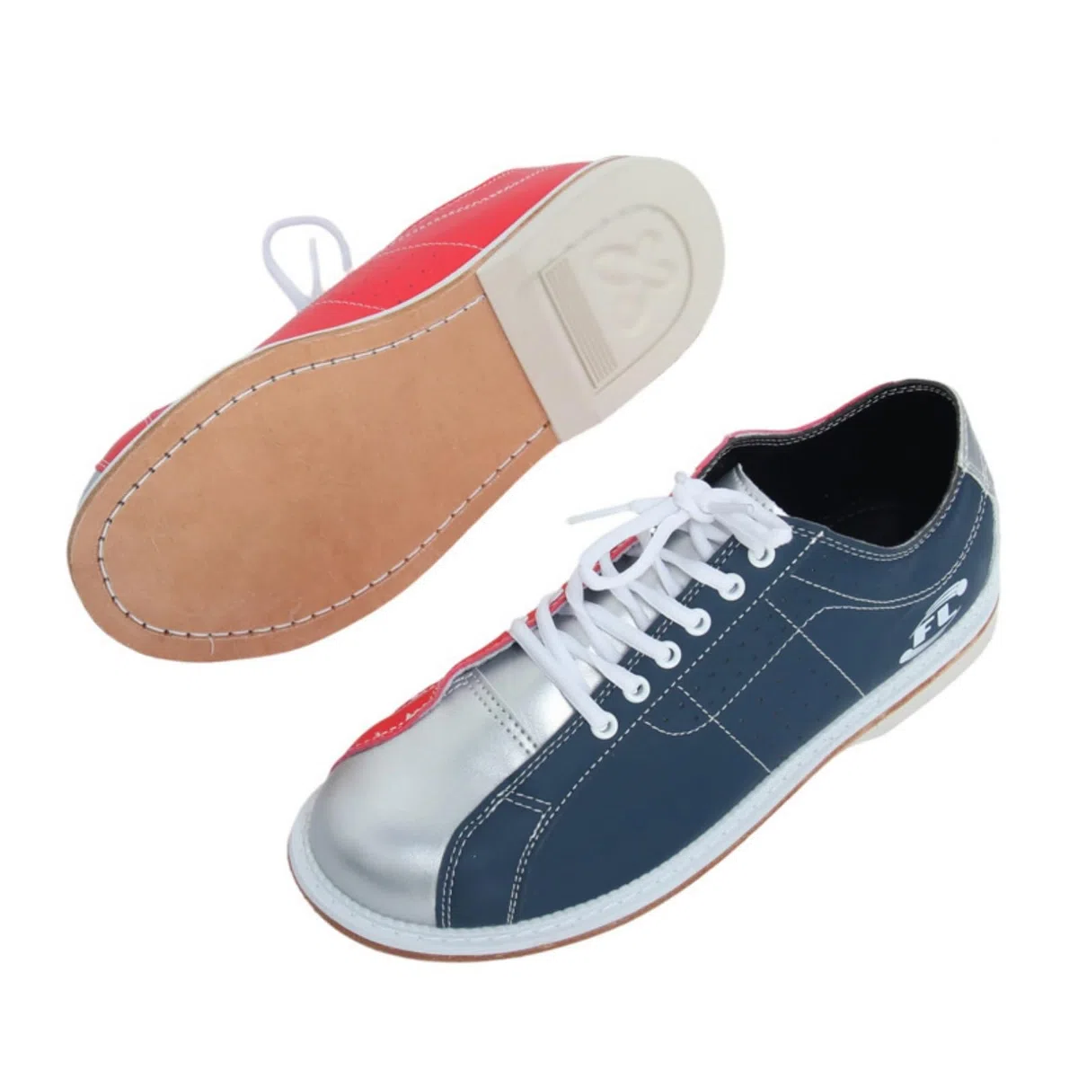 JiuQing Bowlingschuhe Für Damen Herren Gleitsohle Obermaterial Aus Leder Schnürung Leicht Für Links Und Rechtshänder