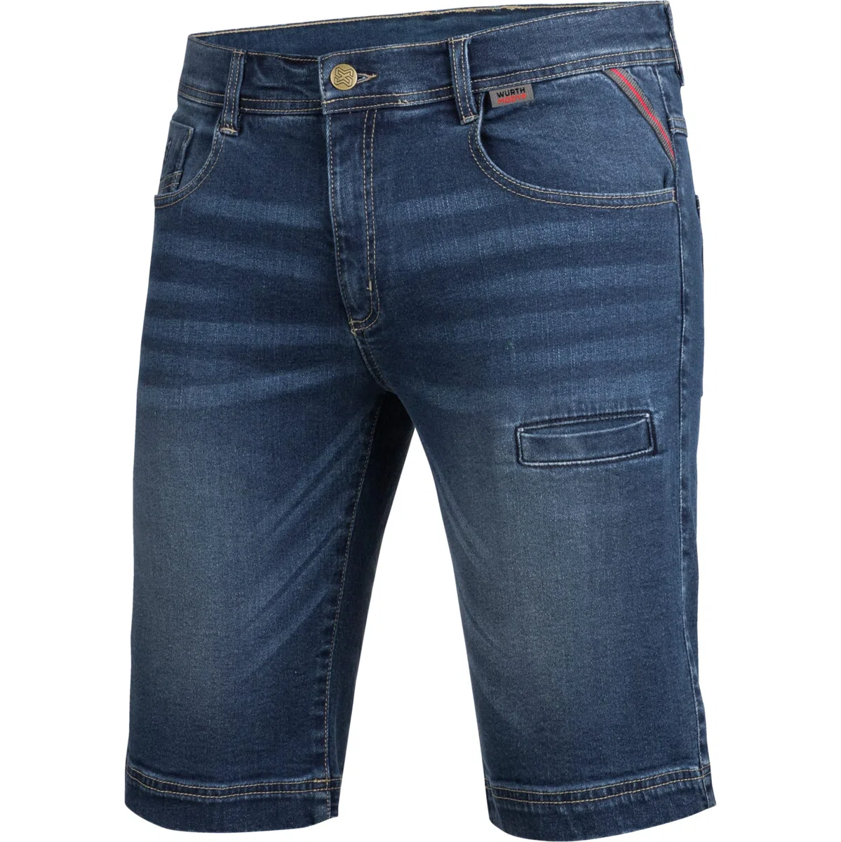 WÜRTH MODYF Arbeitsshorts Jeans Stretch X - professionelle Arbeitshose für Herren - Arbeitsshorts mit Reißverschluss - in den Größen 42-62 in Blau