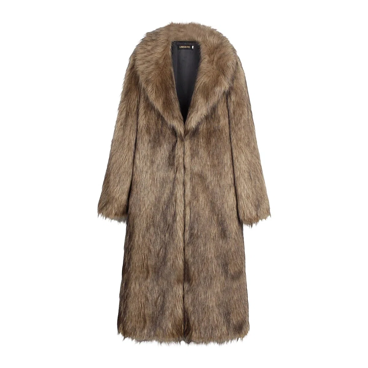 KHIRVWL Herren Pelzmantel Mantel Reverskragen Elegant Wintermantel Warme Kunstpelz Flauschige Mode Mantel Oversize Wintermantel Faux Fur Flauschige Fellmantel Kunstpelzmantel Lang
