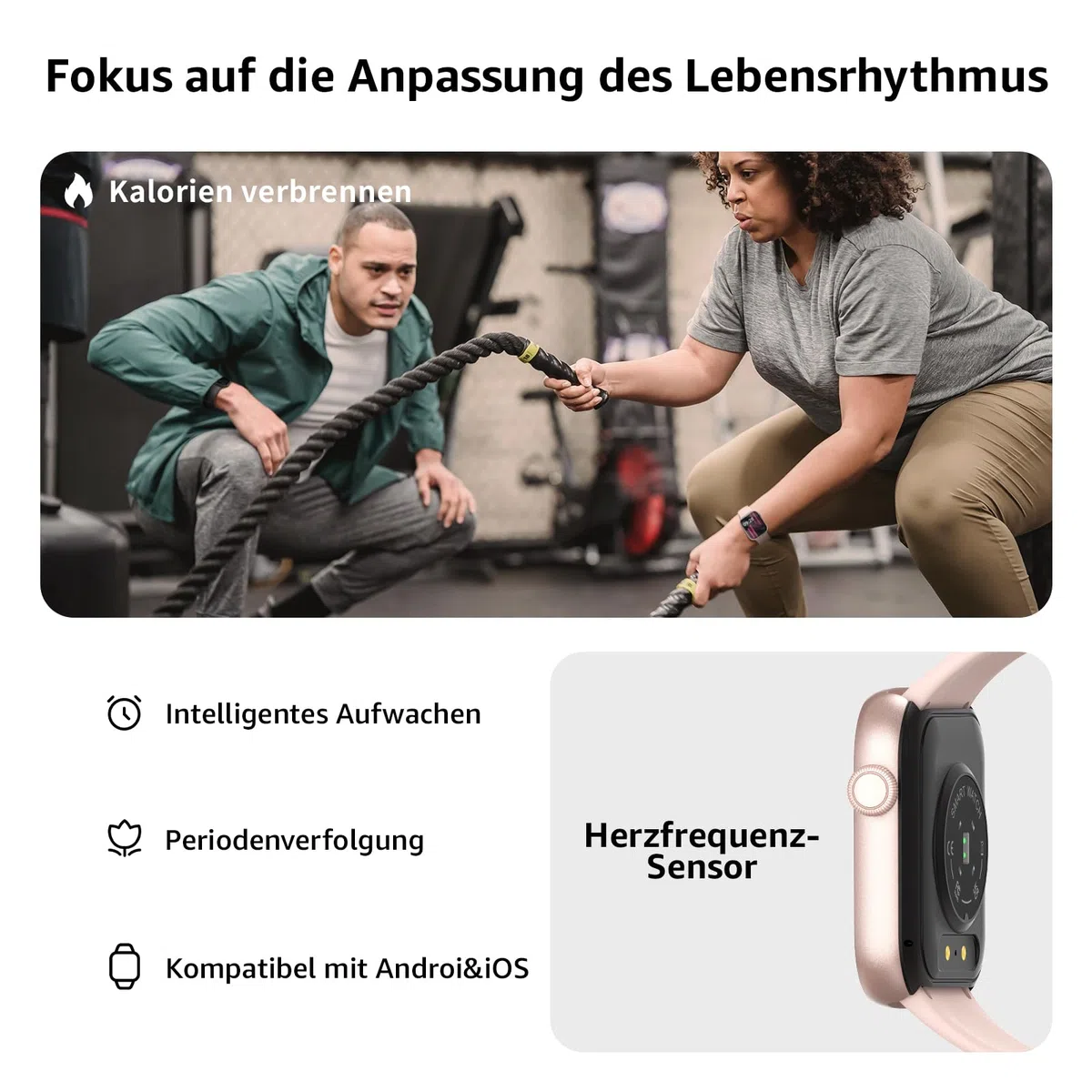 Smartwatch Damen Herren, 1,85" HD Touch Fitnessuhr mit Telefonfunktion, 140+Sportmodi Smart Watch Fitness Tracker mit Pulsmesser Schlafmonitor Schrittzähler, IP68 Wasserdicht Sportuhr für iOS Android