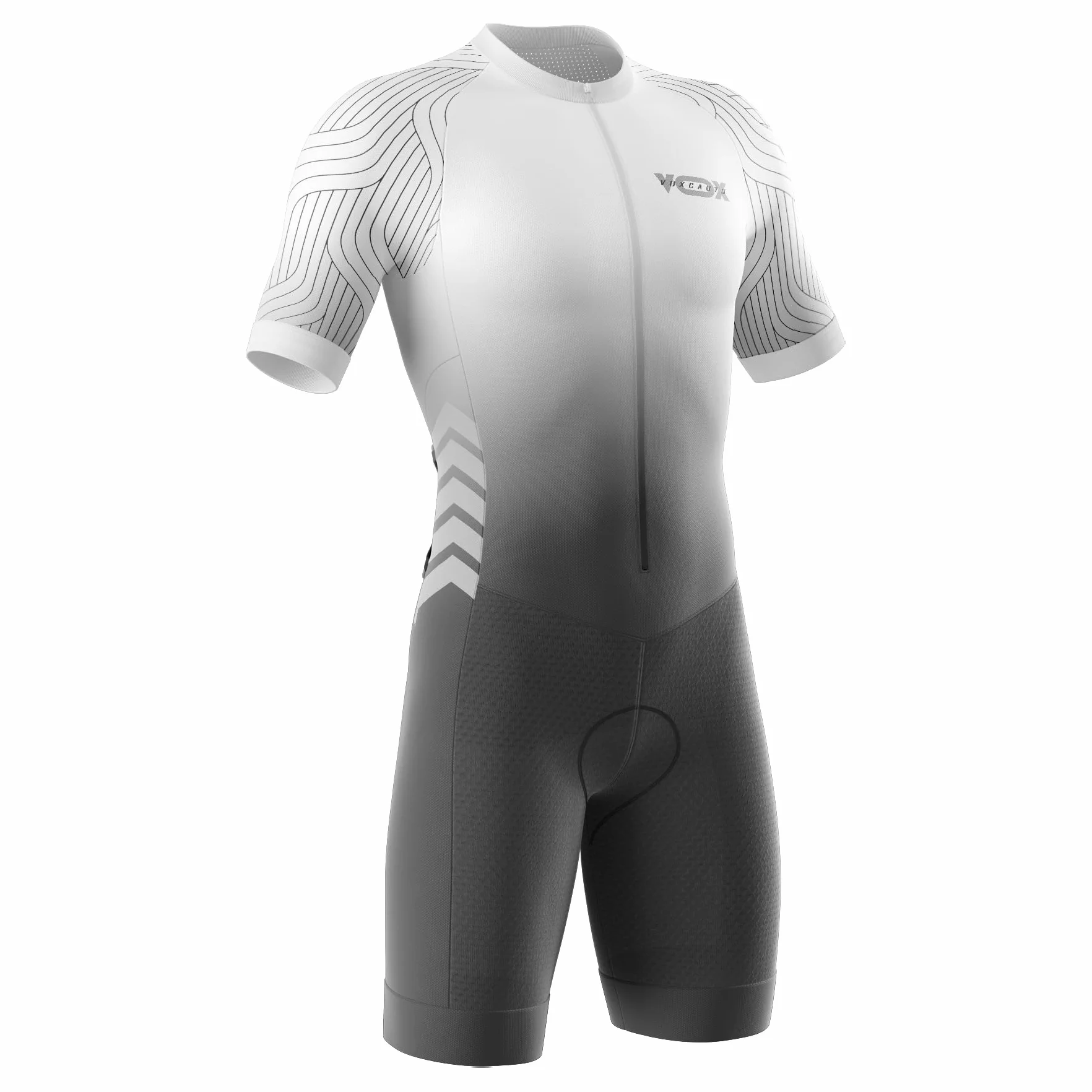 Triathlon Anzug Herren,Trisuit Einteiler,Einteiliges Radtrikot,Gepolstert einteilig Trisuit Bike Short Trisuit Einteiler für Wettkampf,Herren Fahrrad Skinsuit