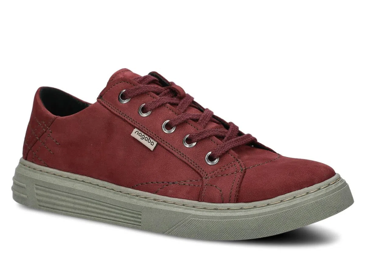nagaba - Sneaker Herren - Halbschuhe Herren - Echtleder - Flache Schuhe, Sportschuhe, Bequeme Schnürschuhe, für Herbst, Frühling - Lederschuhe für Männer, Jungs - Modell 412