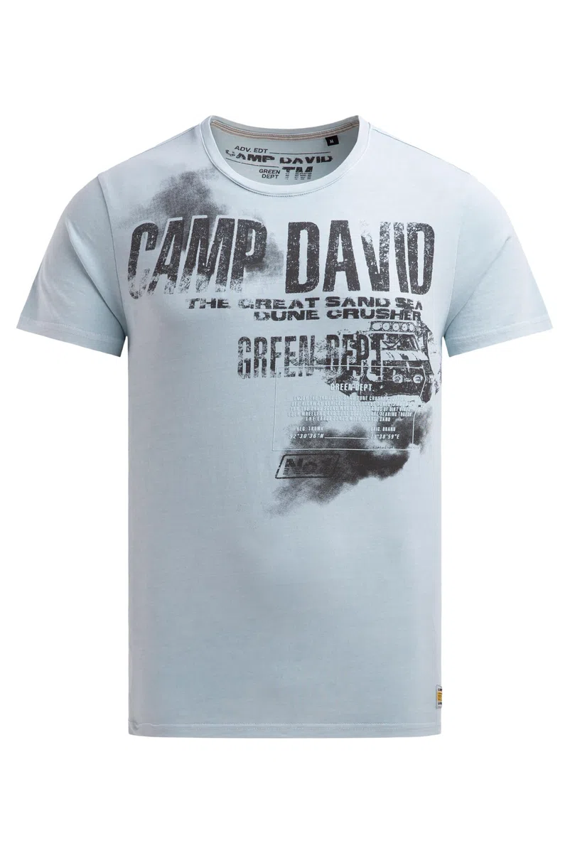 Camp David Herren T-Shirt mit Photo- und Rubber-Print