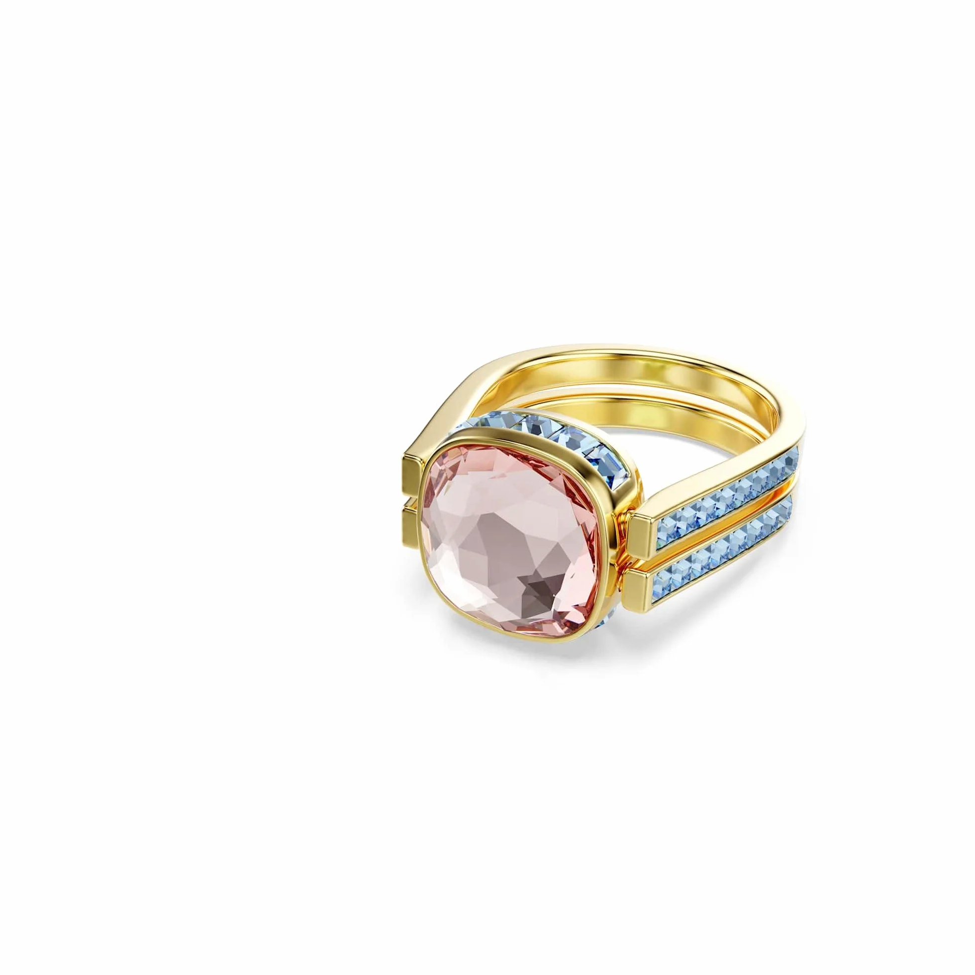 Swarovski Chroma Kollektion Ring, Kissenform-Schliff, Mehrfarbig, Goldfarben plattiert
