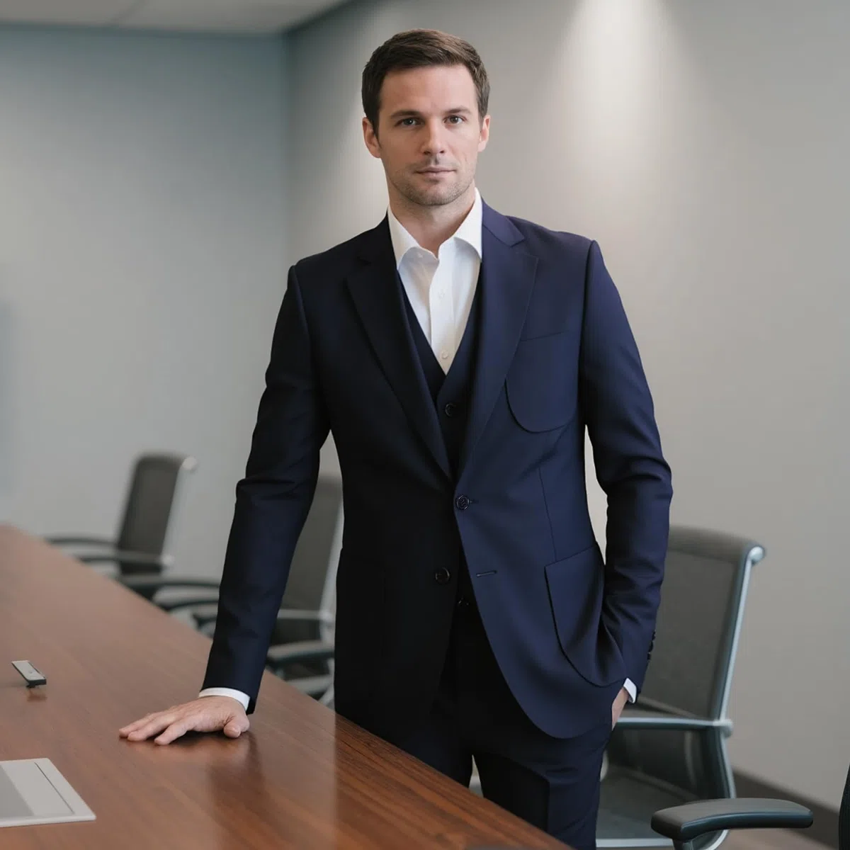 MODFUL Anzug Herren 3 Teilig Slim Fit Business Casual Einreihig Smoking Modern Hochzeitsblazer Weste Hosen