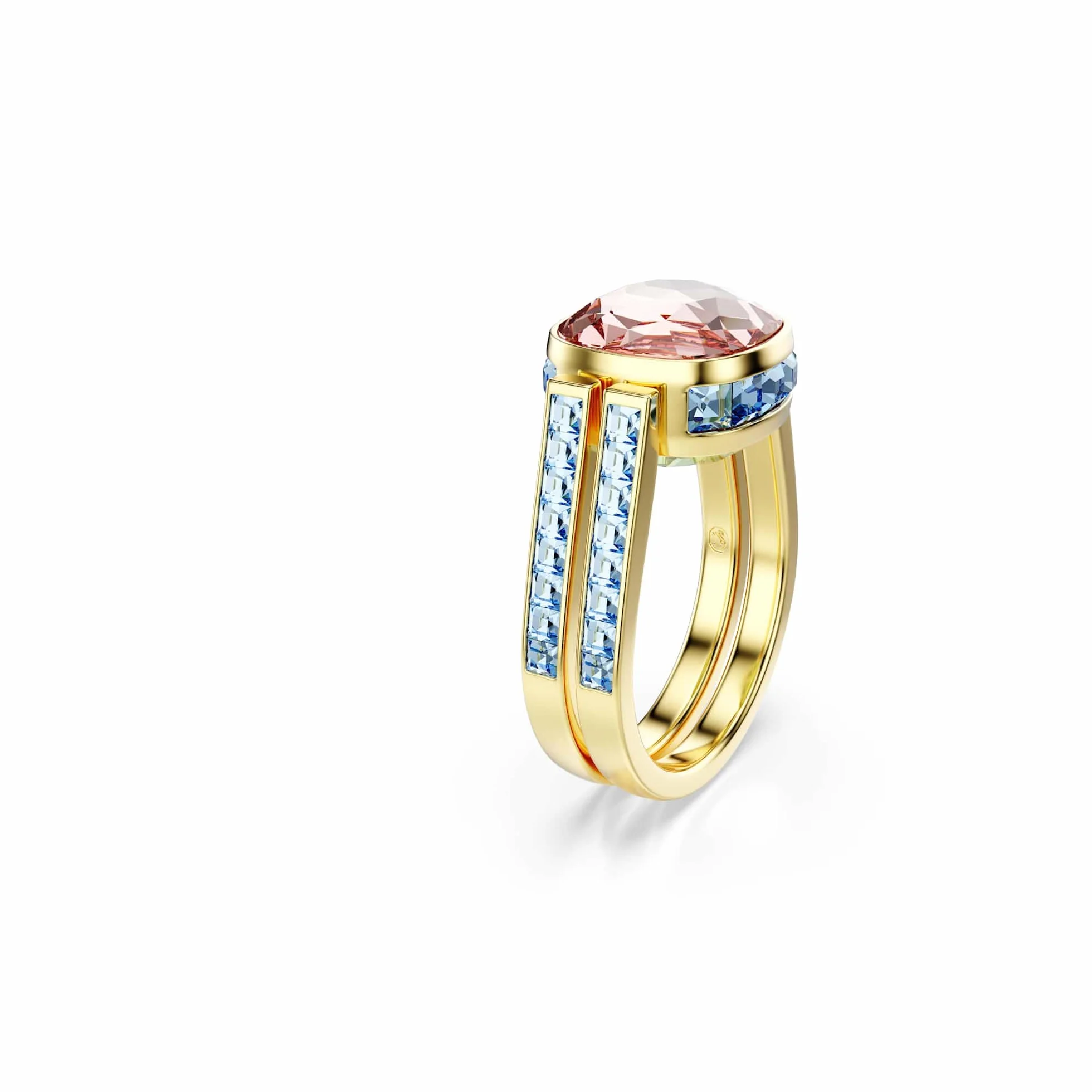 Swarovski Chroma Kollektion Ring, Kissenform-Schliff, Mehrfarbig, Goldfarben plattiert