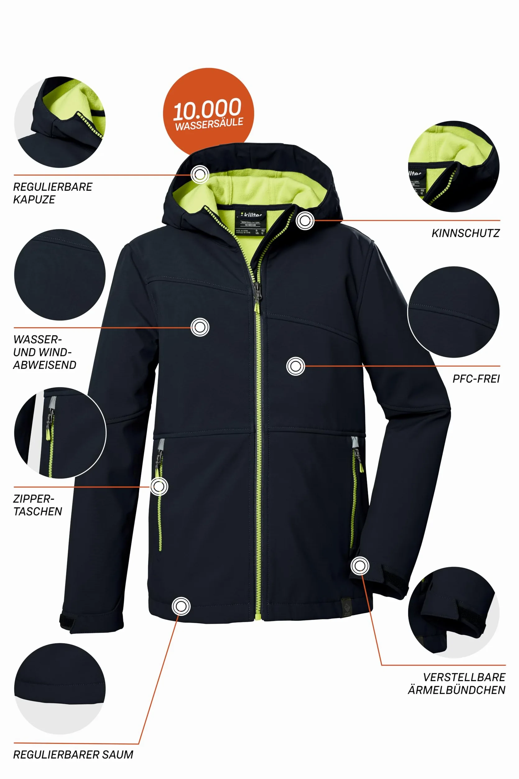 Killtec Jungen Kos 321 Bys Sftshll Jckt Softshelljacke/Outdoorjacke mit Kapuze