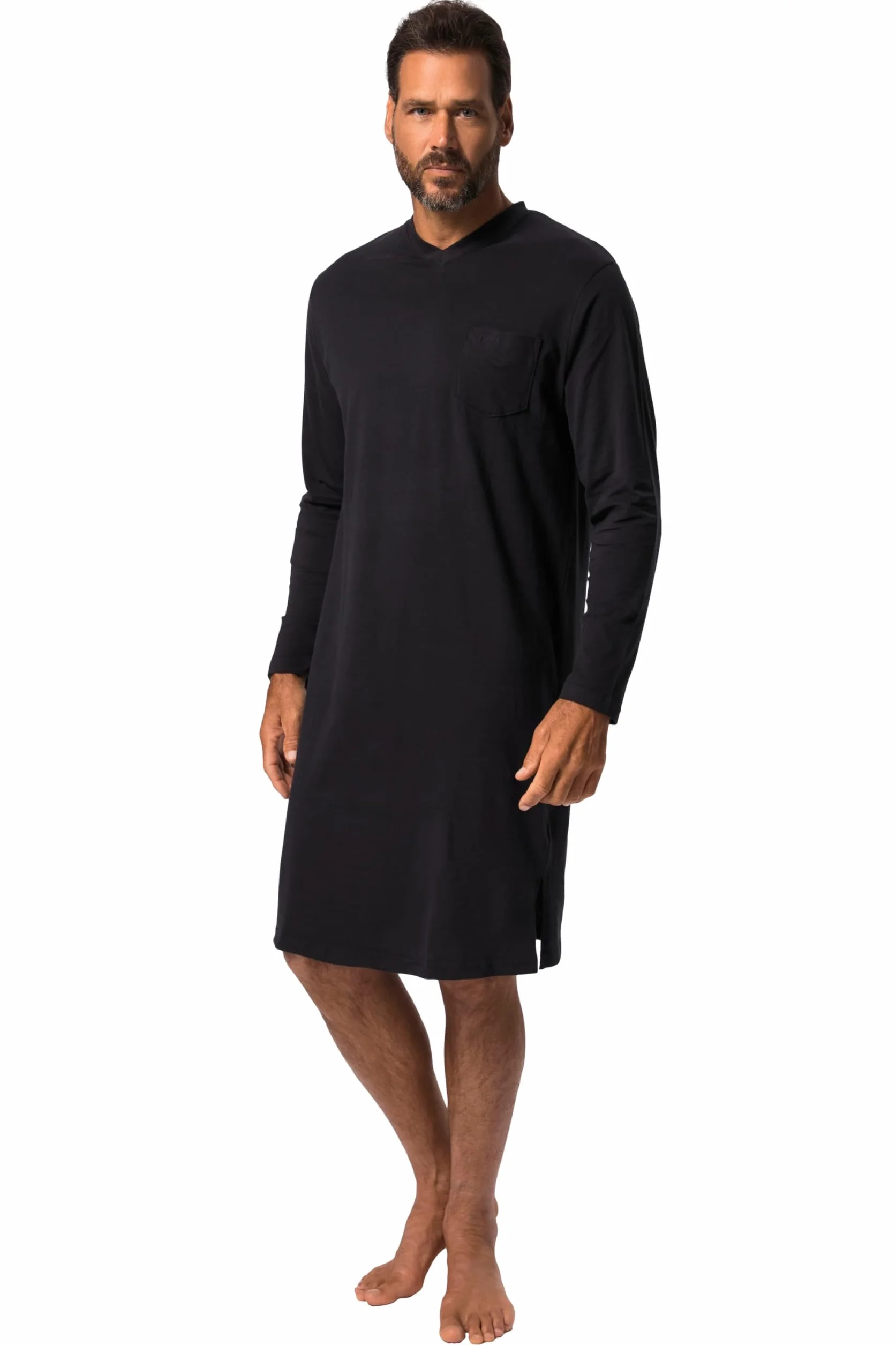 JP 1880 Herren große Größen Übergrößen Menswear L-8XL Nachthemd, Homewear, 2er-Pack, Uni, Langarm 828350