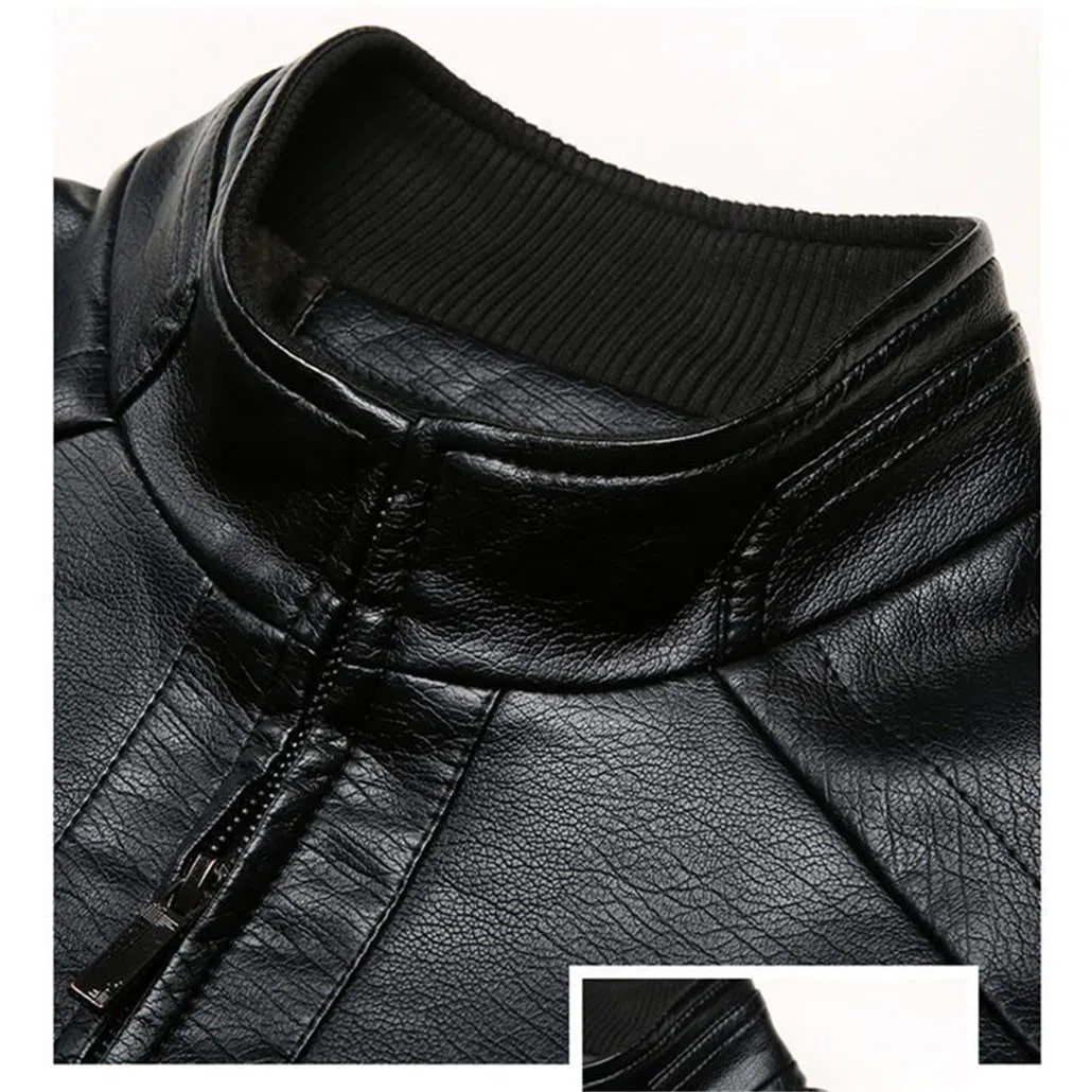 Vintage Lederjacke Herren Casual Blazer Jacke Oberbekleidung Herren Lederanzug Jacke Herren Mantel