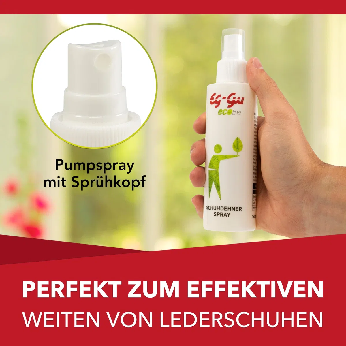 Schuhdehner Spray & Lederdehnungsspray Ecoline 150 ml Leather Shoe Stretcher, aerosolfrei ohne Treibgas-Dehnungsspray für enge Lederschuhe, leder weichmacher für schuhe, weitet sanft für guten
