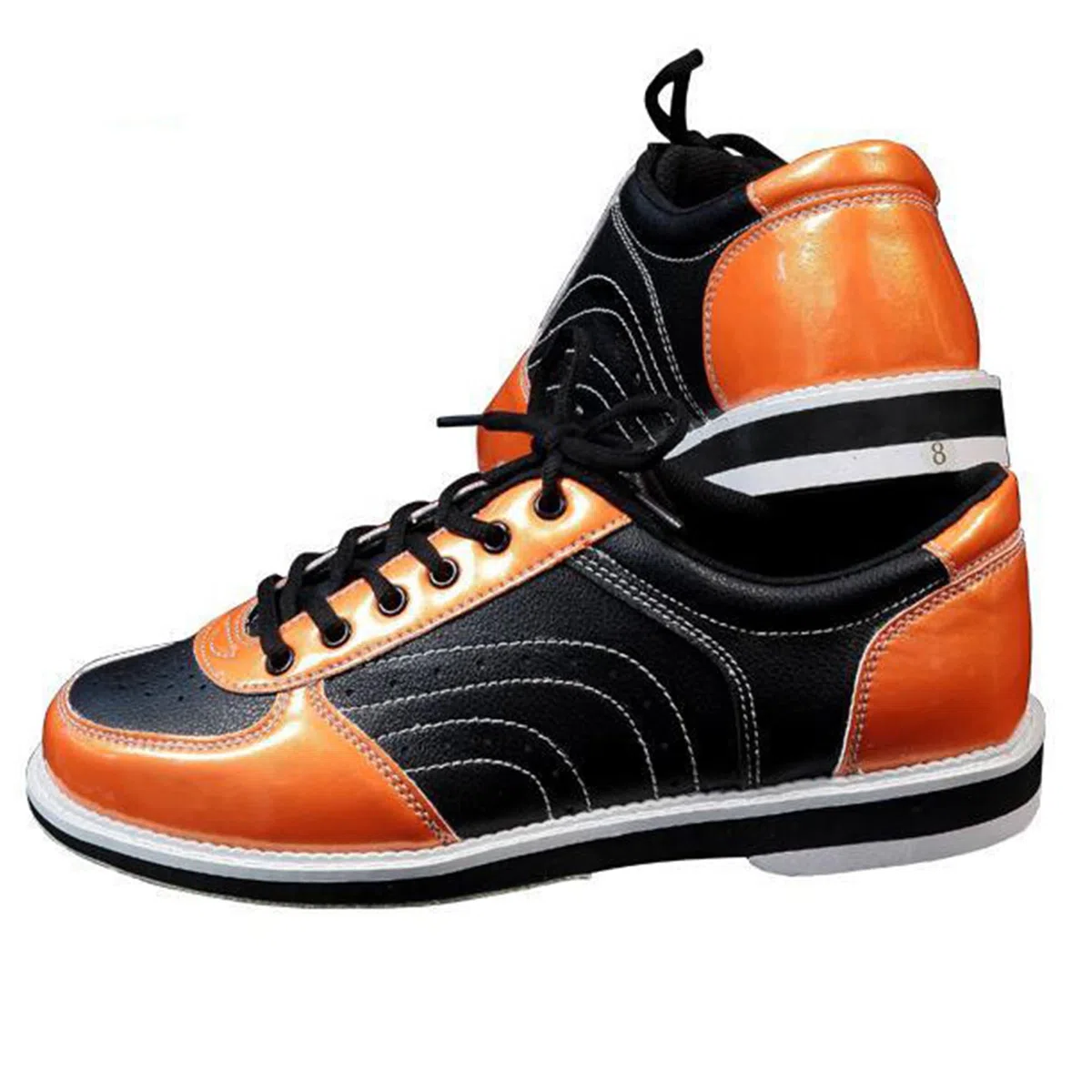 Herren Bowlingschuhe Leder Bowling Sneakers rutschfeste Rasen Bowling Trainer Schuhe Bequem