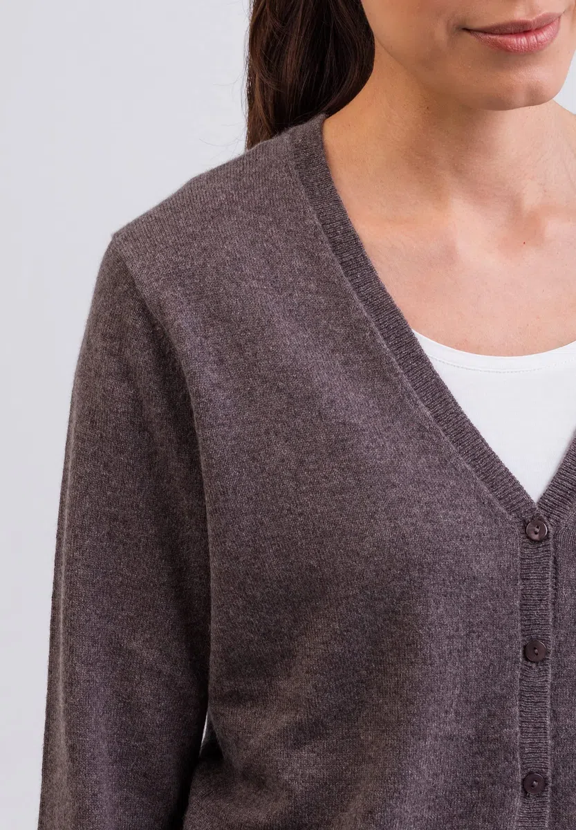 100% Kaschmir Damen Pullover Cardigan V-Ausschnitt | Strickjacke V-Ausschnitt 2-fädig
