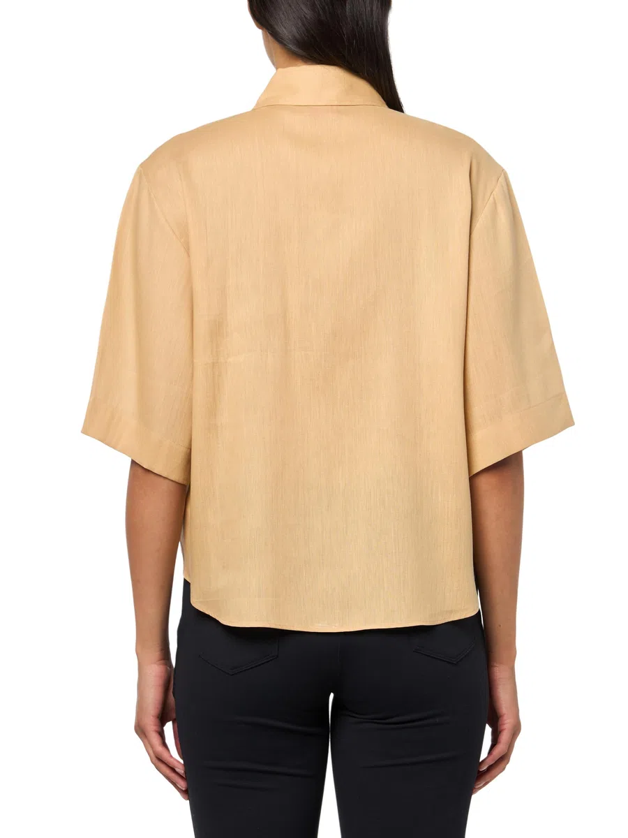 HUGO Damen Short Sleeve Button Down Linen Blend Shirt Kurzärmeliges Hemd mit Knopfleiste aus Leinen-Mischgewebe (1er Pack)