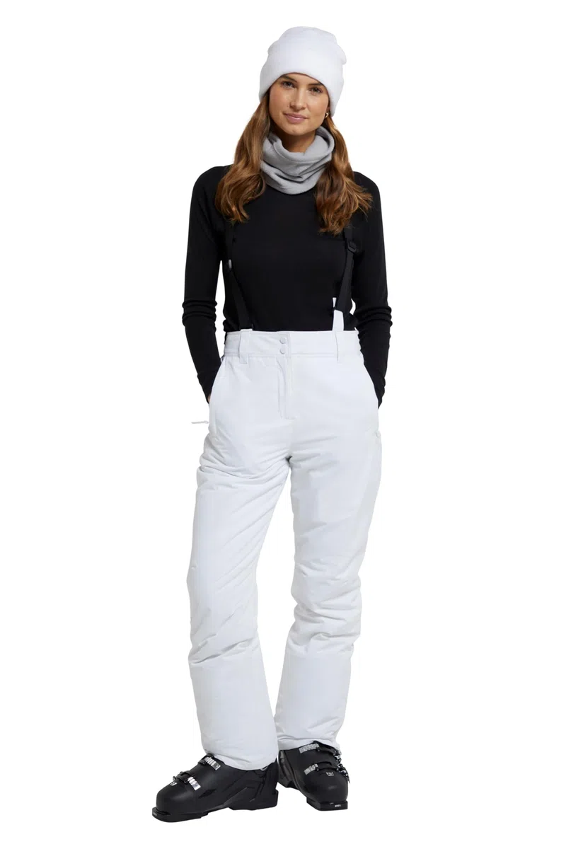 Mountain Warehouse Moon schmalgeschnittene Damen-Skihose - Wasserabweisende Hose aus Rip-Stop-Material mit abnehmbaren Hosenträgern und Knöchelreißverschlüssen
