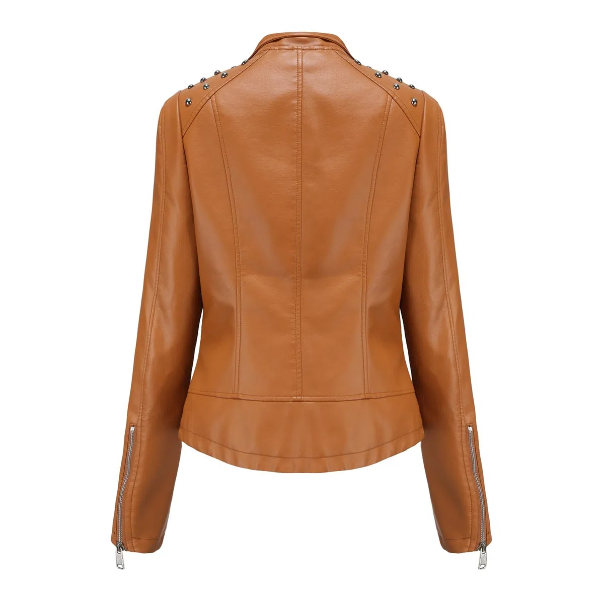 Damen Lederjacke mit Kurze Leichte Reverskragen Bequeme Kunstlederjacke Casual Bikerjacke für Frühling Sommer