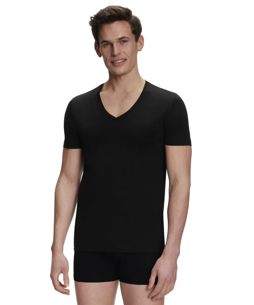 FALKE Herren Daily Comfort 2-Pack V Neck Unterwäsche bequemes Unterhemd hautfreundlich Kurzarm mit V-Ausschnitt im Multipack schnelltrocknende atmungsaktive nachhaltige Baumwolle 2 Stück