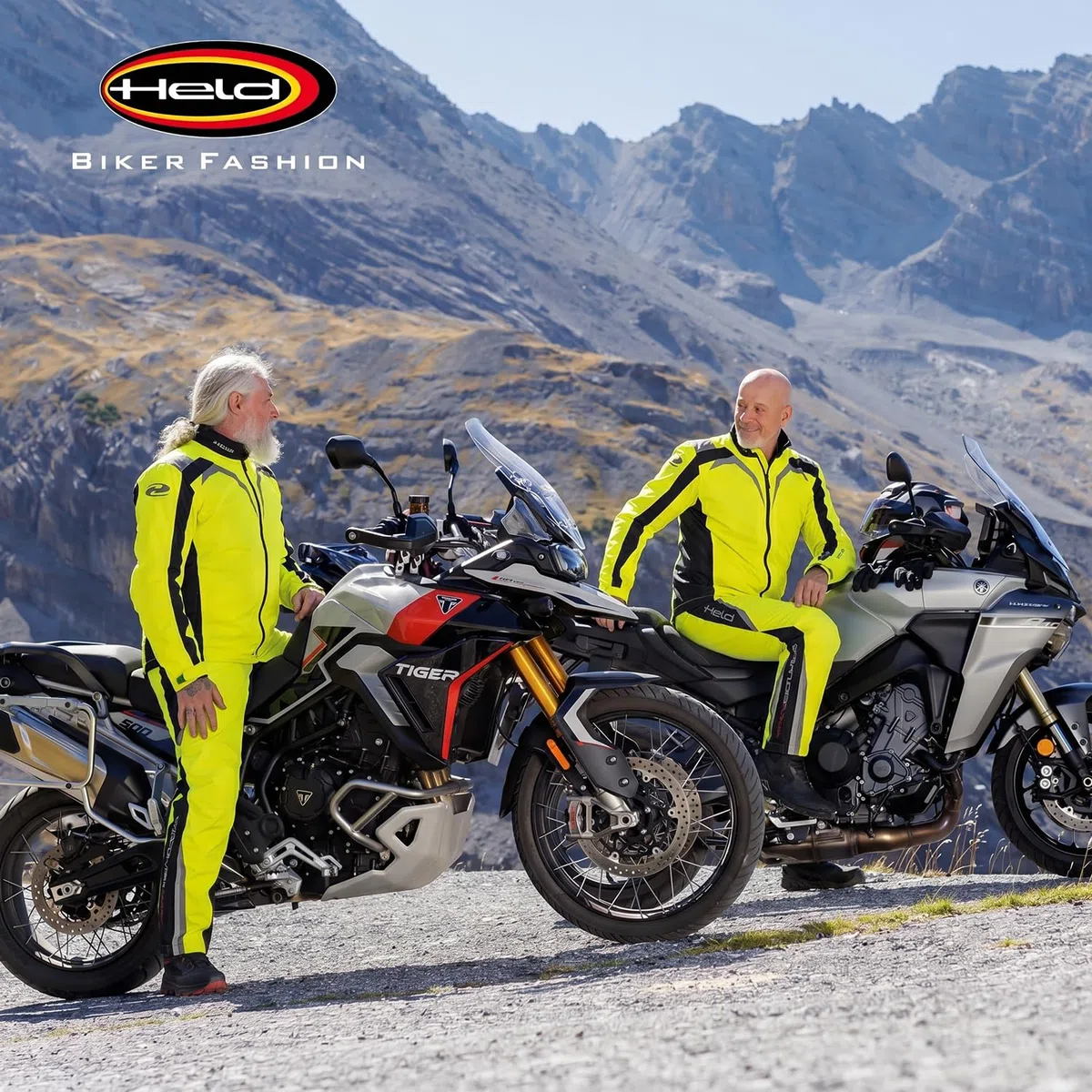 Held Rainblock 2 Top - Sport Motorrad Regenjacke Herren - Membrane 100% Wasserdicht, Atmungsaktiv - Reflex Einsätze - Außentaschen - Ärmelsaum weitenverstellbar - Schwarz Neongelb