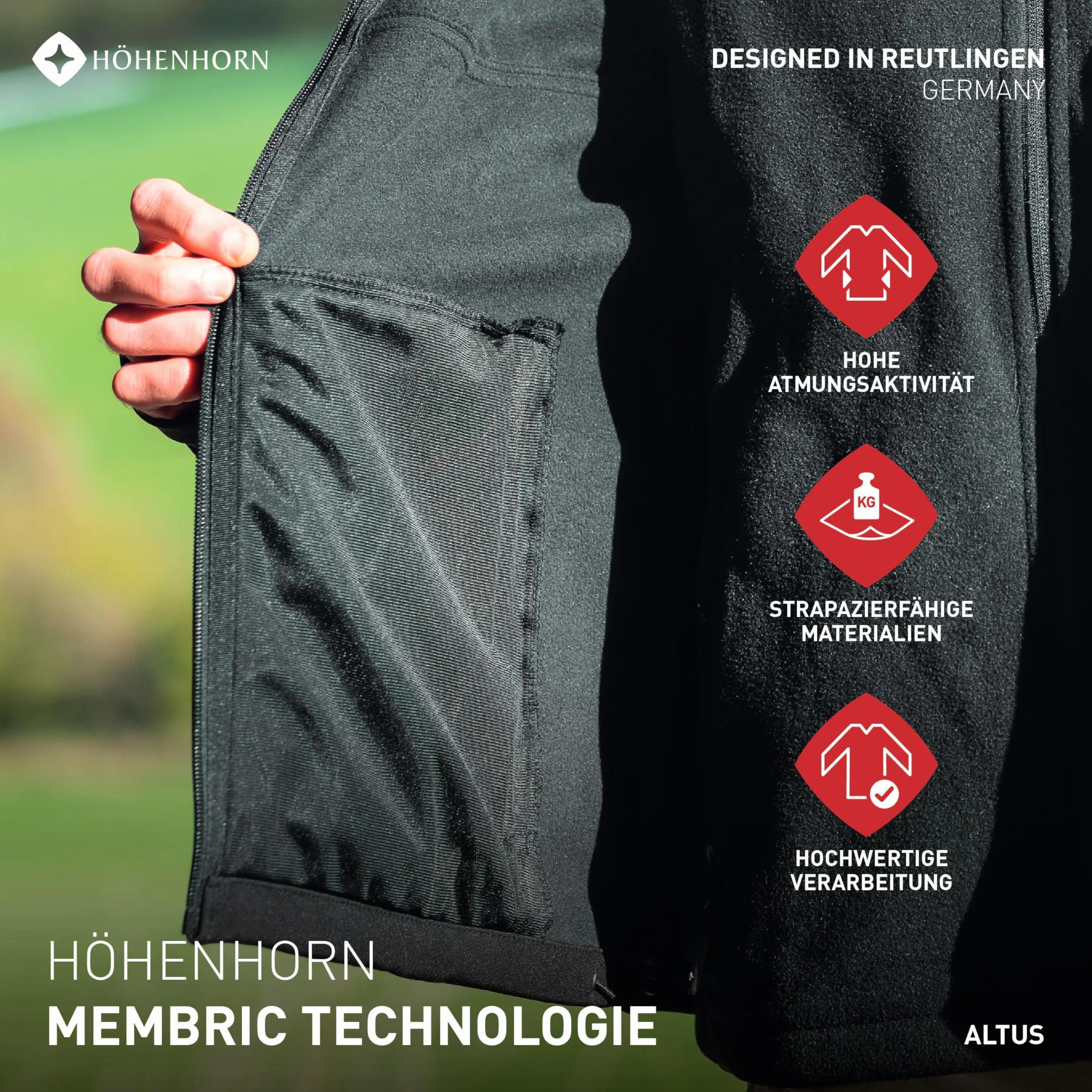 Höhenhorn Altus Herren Softshelljacke Outdoor Function, wasserabweisend