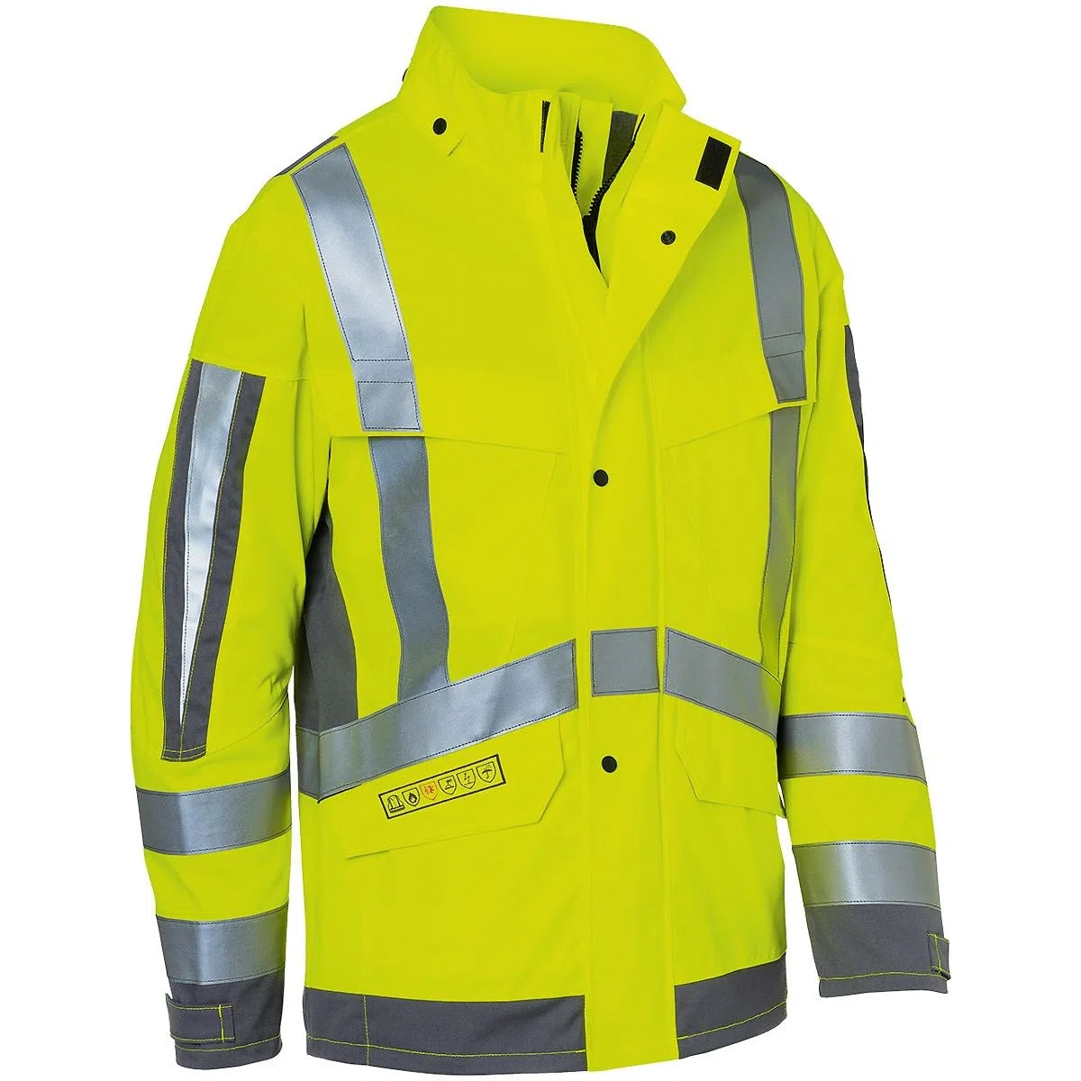 KÜBLER PROTECTIQ HIGH VIS Wetterjacke ARC2 PSA 3 – Warnschutz-Arbeitsjacke mit Lichtbogenschutz, Reflexelementen & EasyBrand-Veredelungszonen