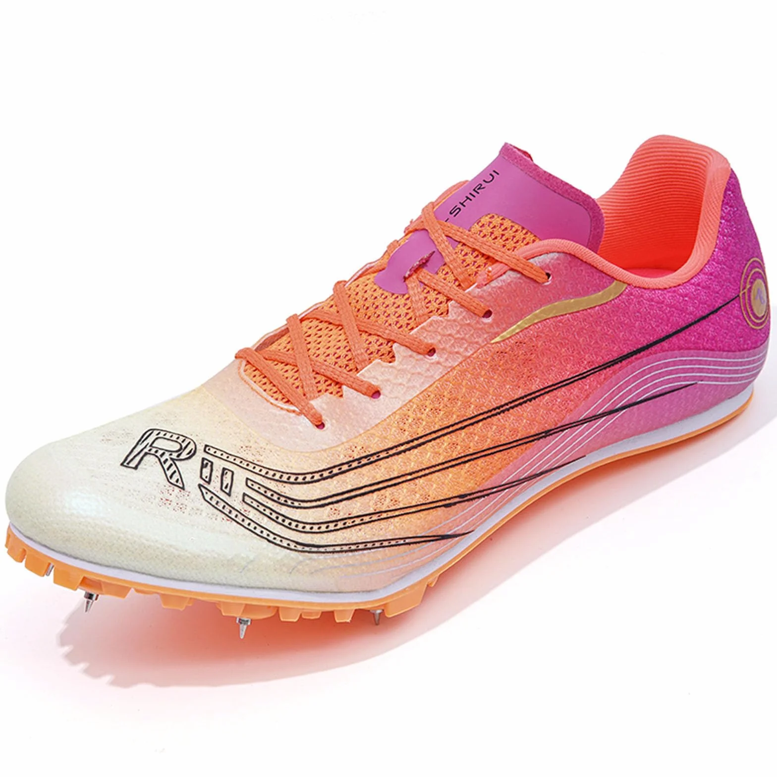 BLBK Spikes Leichtathletik Herren-Mittelstrecken-Laufschuhe, 7 Nägel Unisex-Leichtathletikschuhe, Jugendsportschuhe mit Spikes und Sprint