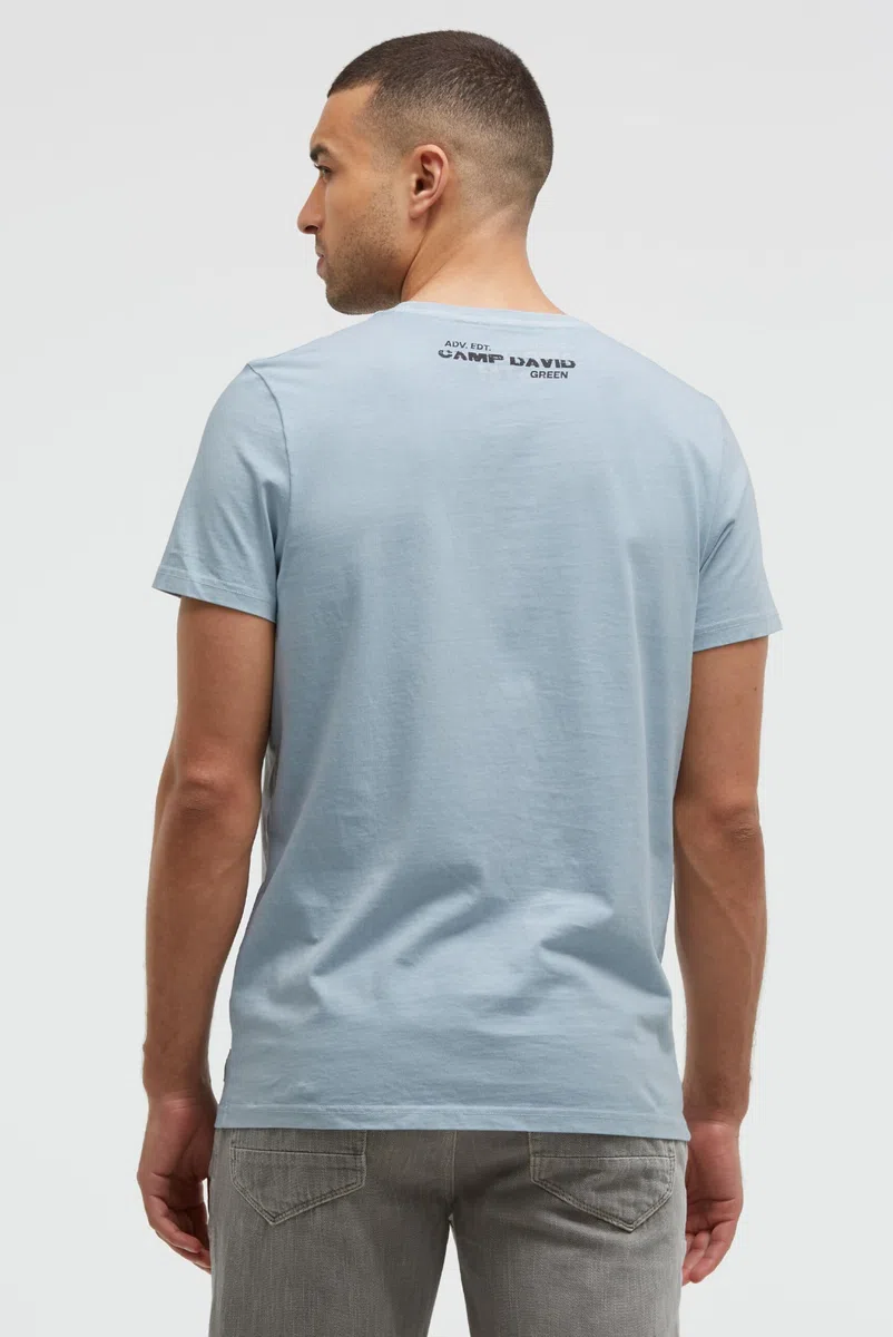 Camp David Herren T-Shirt mit Photo- und Rubber-Print