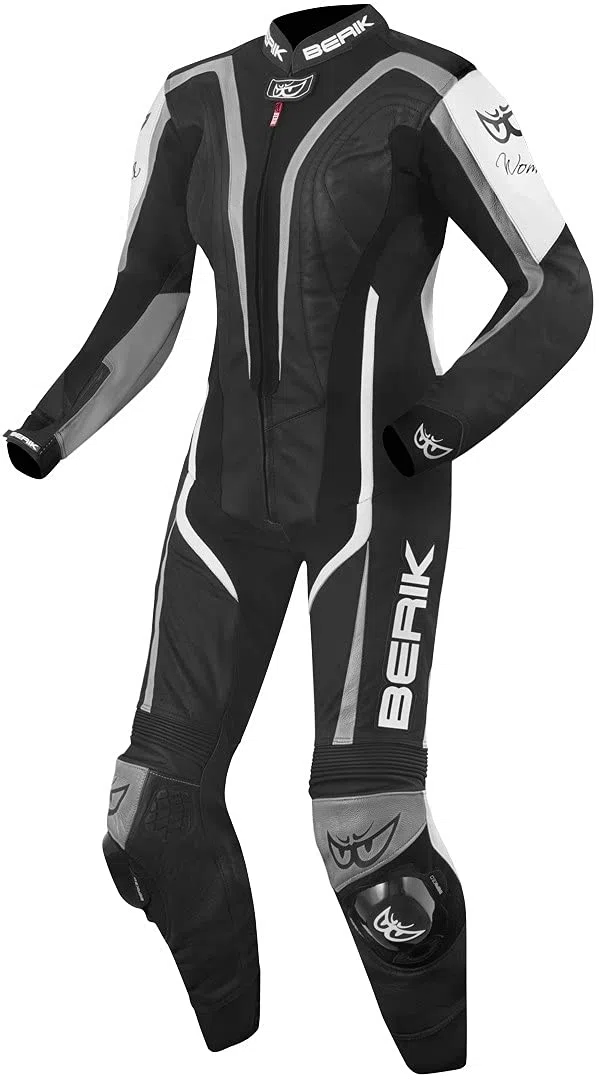 Berik Zora Damen 1-Teiler Motorrad Lederkombi, schwarz/weiß, 40 | Leder