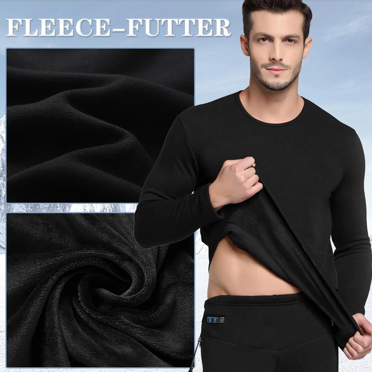 Beheiztes Thermo-Unterwäsche-Set Mit APP-Steuerung Smart Electric Heating Long Johns Fleece Gefütterte Basisschicht