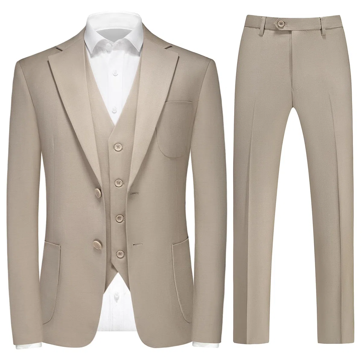 MODFUL Anzug Herren 3 Teilig Slim Fit Business Casual Einreihig Smoking Modern Hochzeitsblazer Weste Hosen