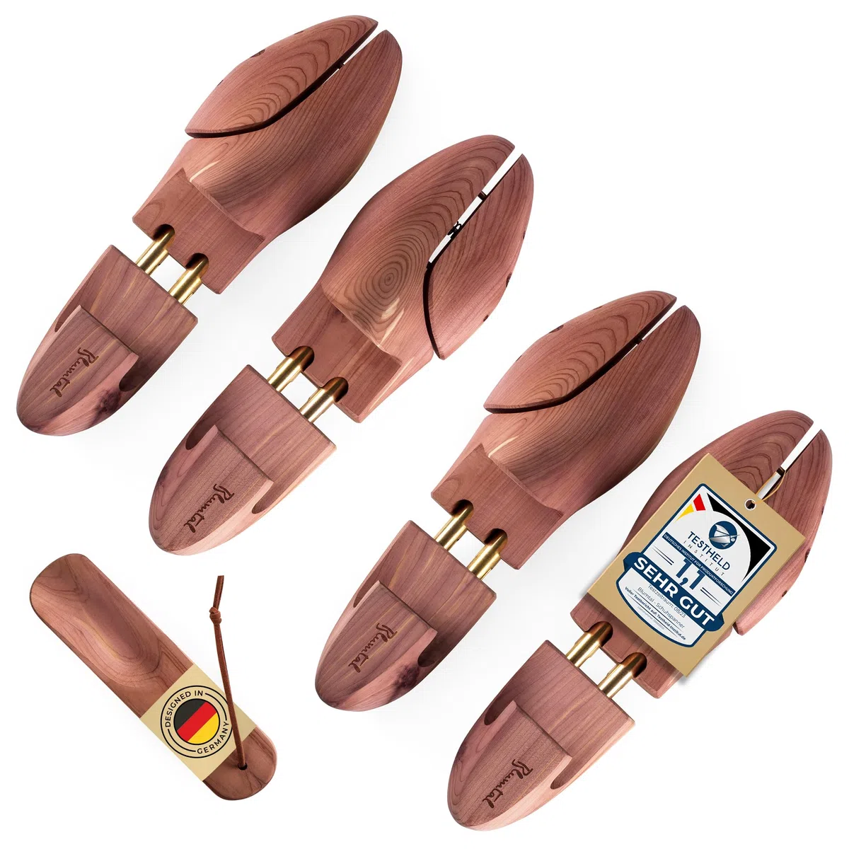 Blumtal TESTSIEGER Premium Schuhspanner Zedernholz - Schuhspanner Herren und Damen inkl. Schuhlöffel - Schuhdehner ergonomisch - Schuhweiter - Shoe Stretcher pflegend und geruchsbindend - Größen 38-47