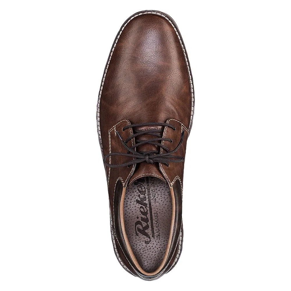 Rieker 13200-00 Schnürhalbschuh Kunstleder Herren in schwarz