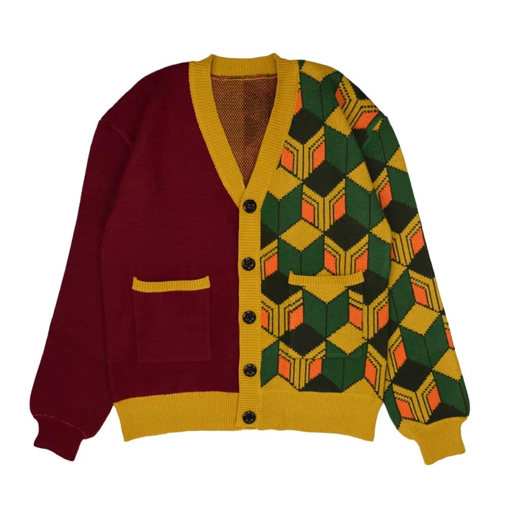 iSHOWcos Anime Cardigan Giyuu Sweater Tomioka Giyuu Kimono Costume Knitted Jacket Coat