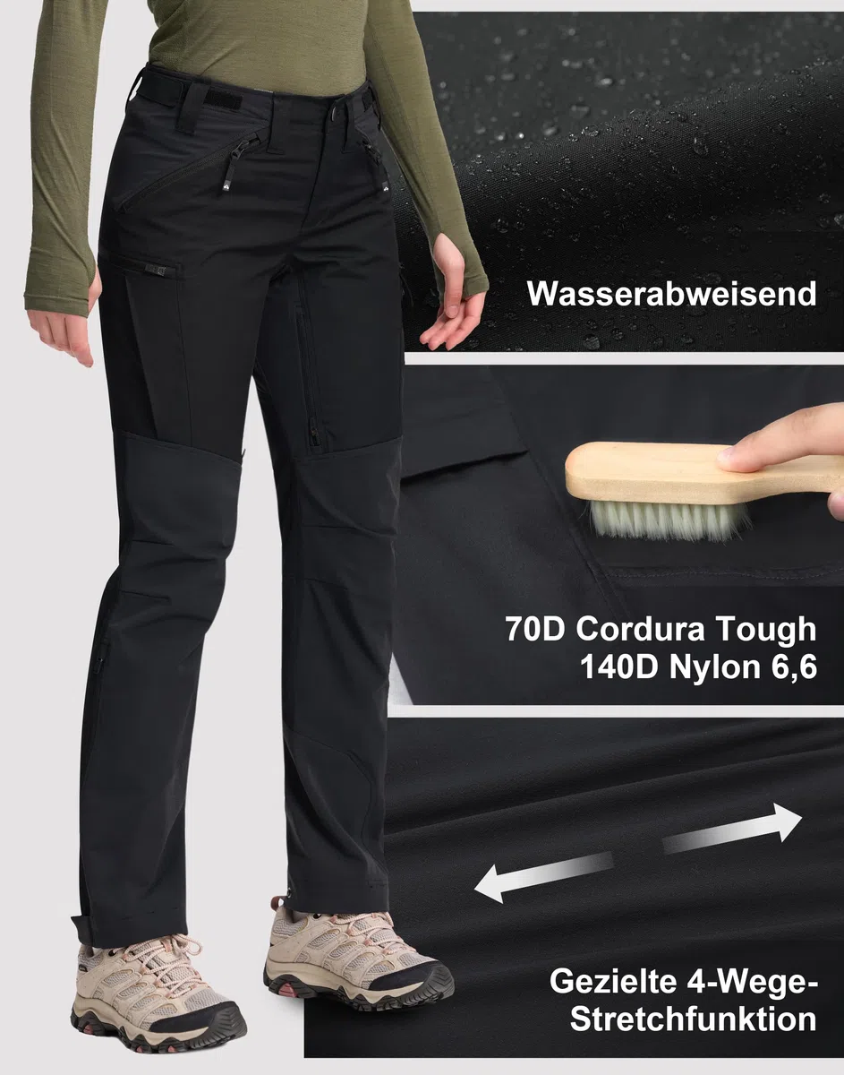 Pioneer Camp Damen Outdoorhose Wanderhose(Black;M)