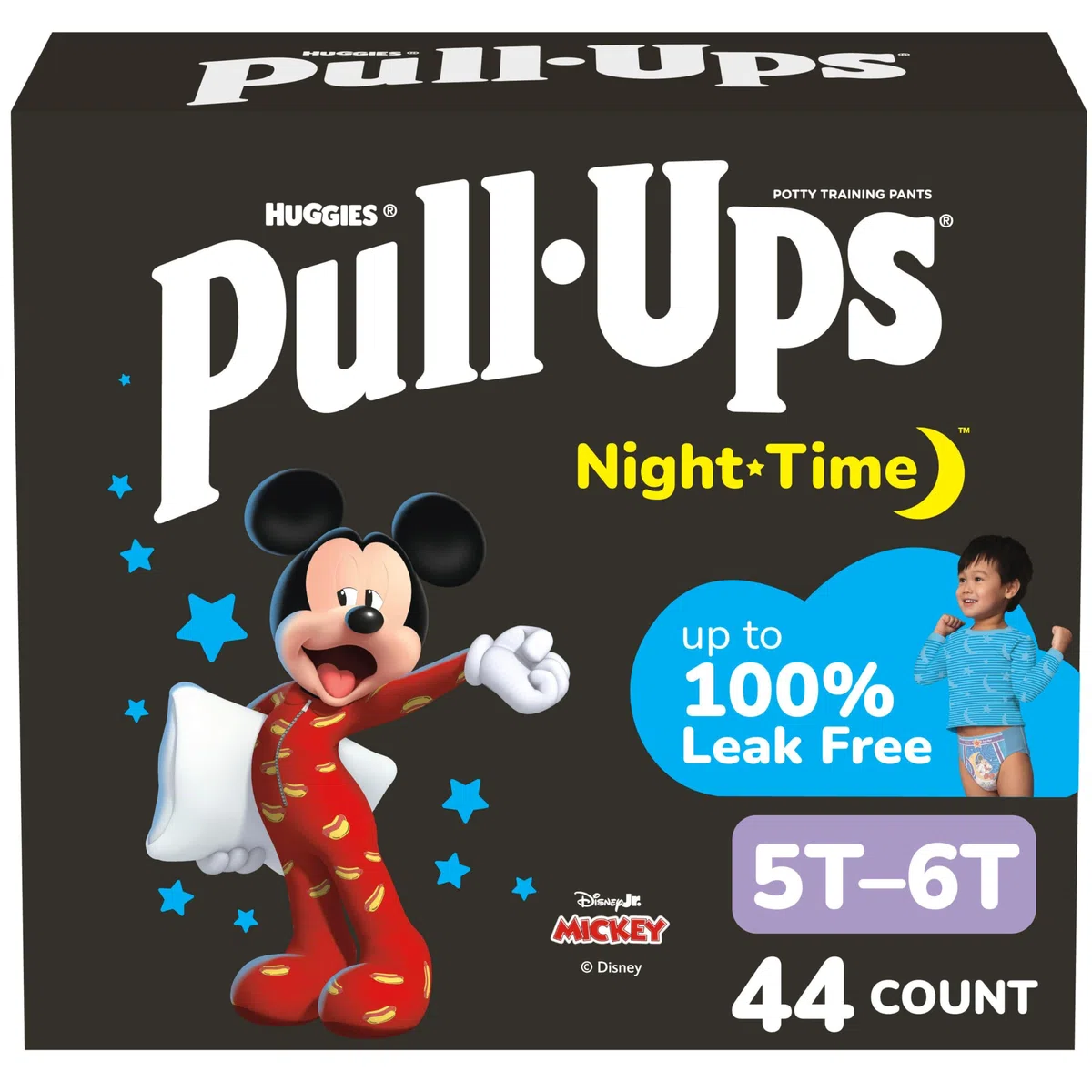 Pull-Ups Jungen Nacht-Töpfchentrainingshose, Größe 5T-6T Übernachtungs-Trainingsunterwäsche (20,9–27,2 kg), 44 Karat
