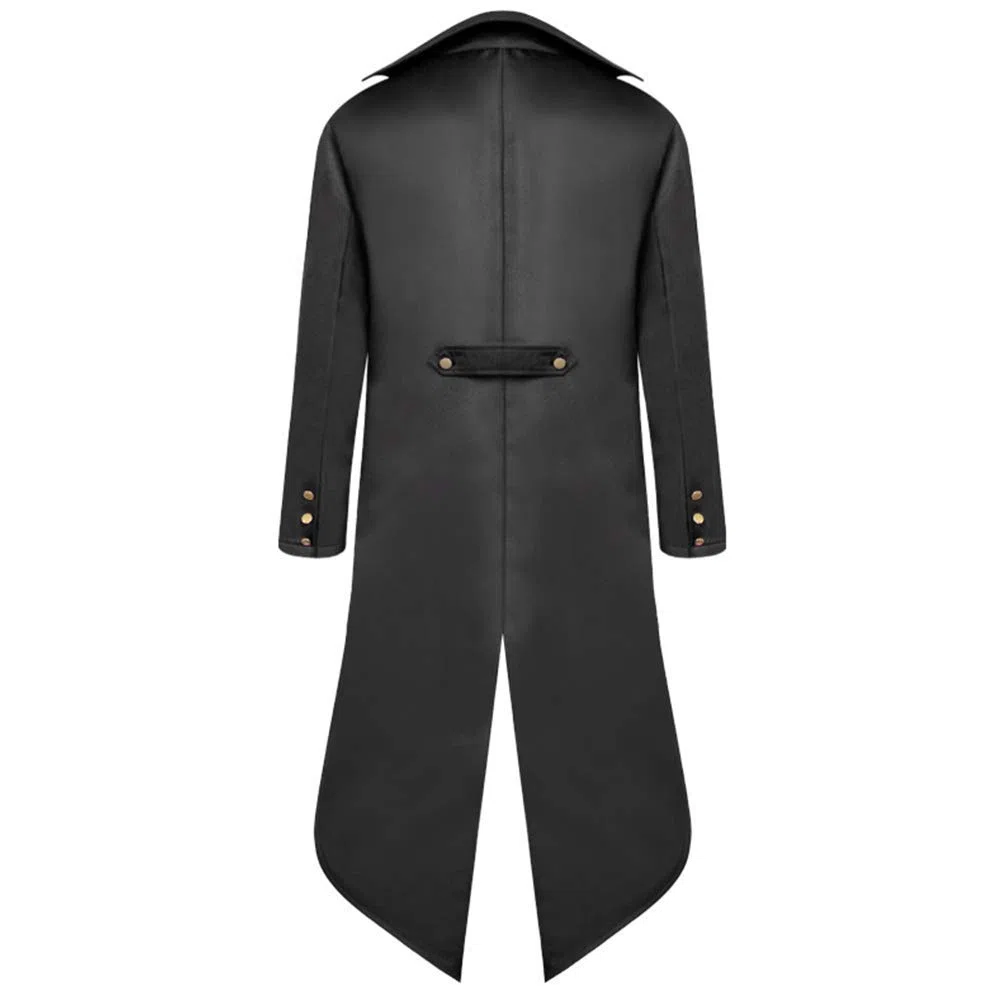 FYMNSI Herren Gothic Steampunk Frack Mantel Männer Mittelalter Viktorianischen Jacke Für Karneval Fasching Kostüm
