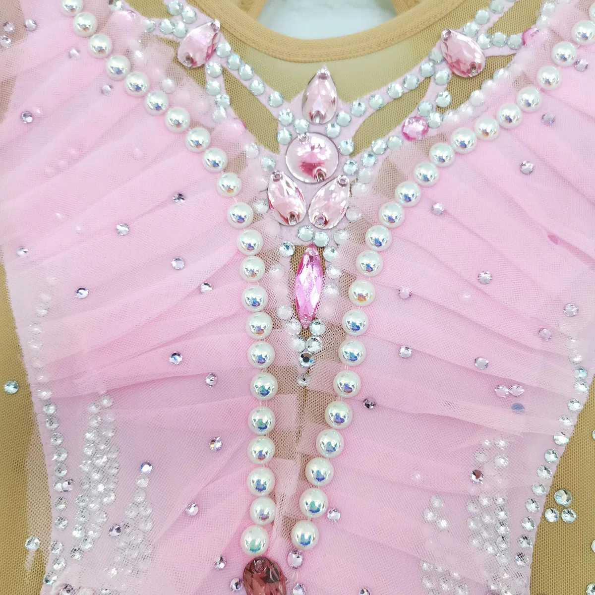 LIUHUO Rhythmische Gymnastikanzug, modisch, rosa, bequem, Sport, Freizeit