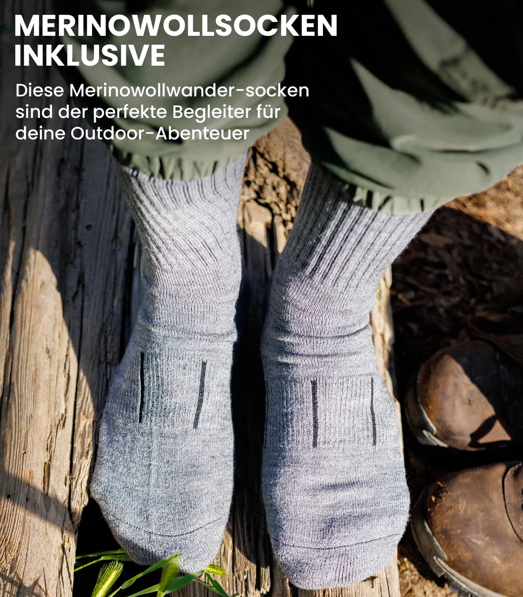 Merino.tech 100% Merino Shirt Damen Langarm + Wollsocken (X-Large, 320 Charcoal Grey)