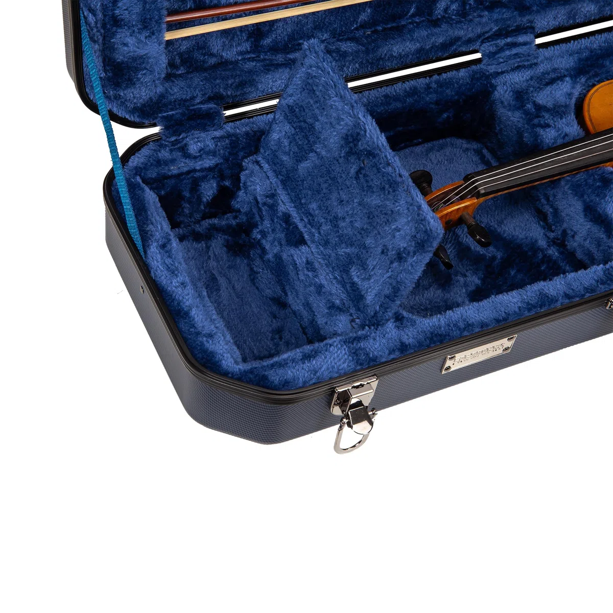 Crossrock CRA860VFBL 4/4 Violinenkoffer, ABS-Hartschale mit Innenfach, abnehmbare Gurte, Blau