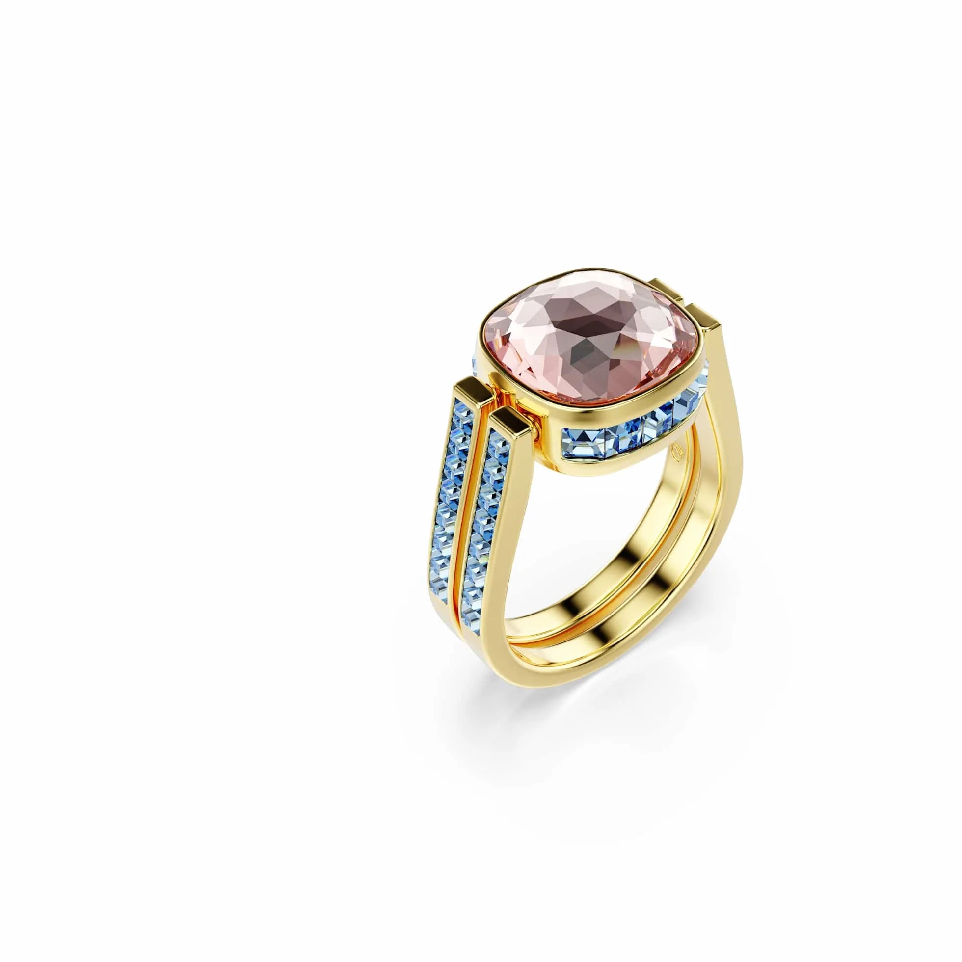 Swarovski Chroma Kollektion Ring, Kissenform-Schliff, Mehrfarbig, Goldfarben plattiert
