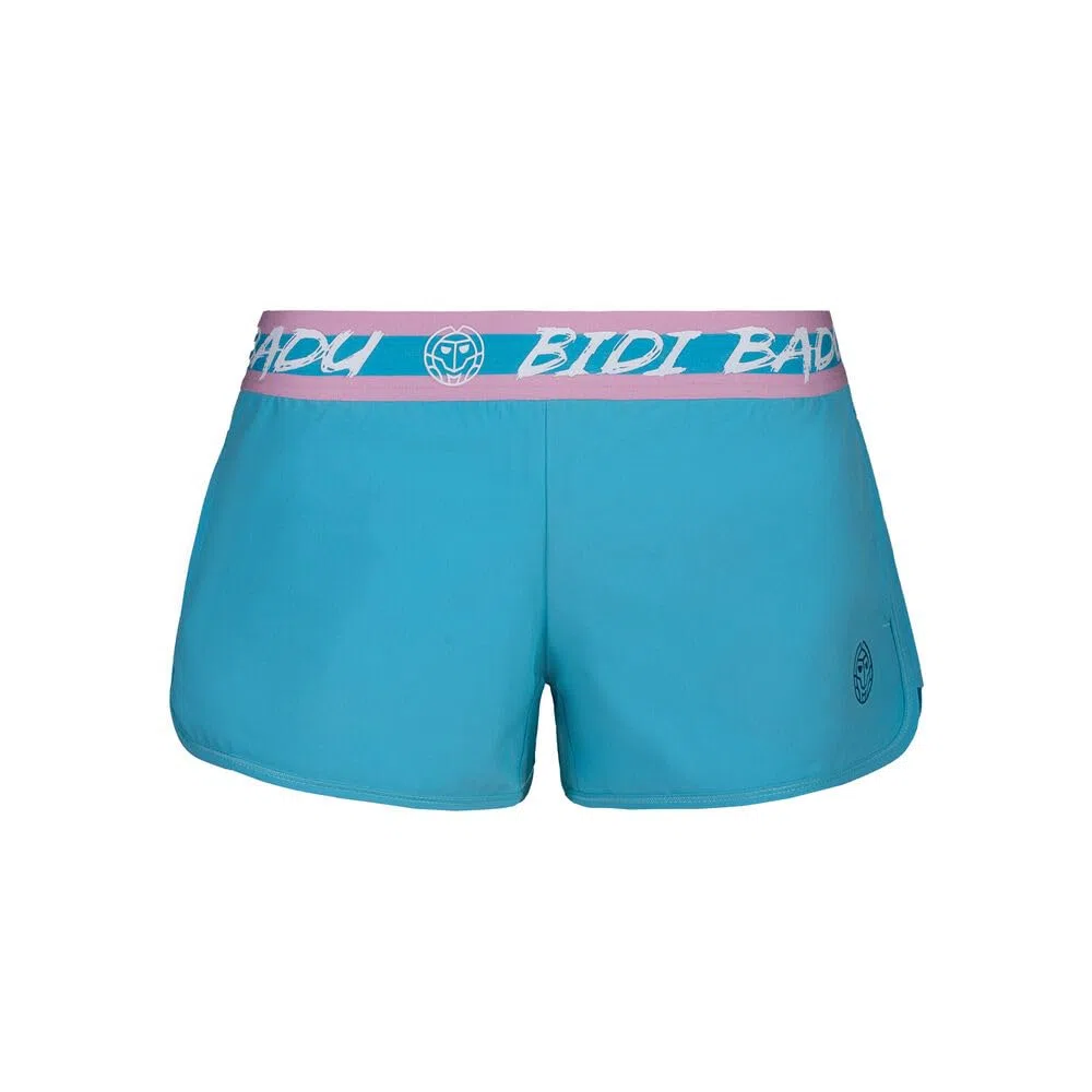 BIDI BADU Damen Sport Shorts Kurze Trainingshose Schnelltrockende Tennisshorts Mit Integrierter Tight und 2 Seitlichen Taschen Aqua - Tiida Tech 2 In 1 Shorts - Aqua/White, Größe:XL