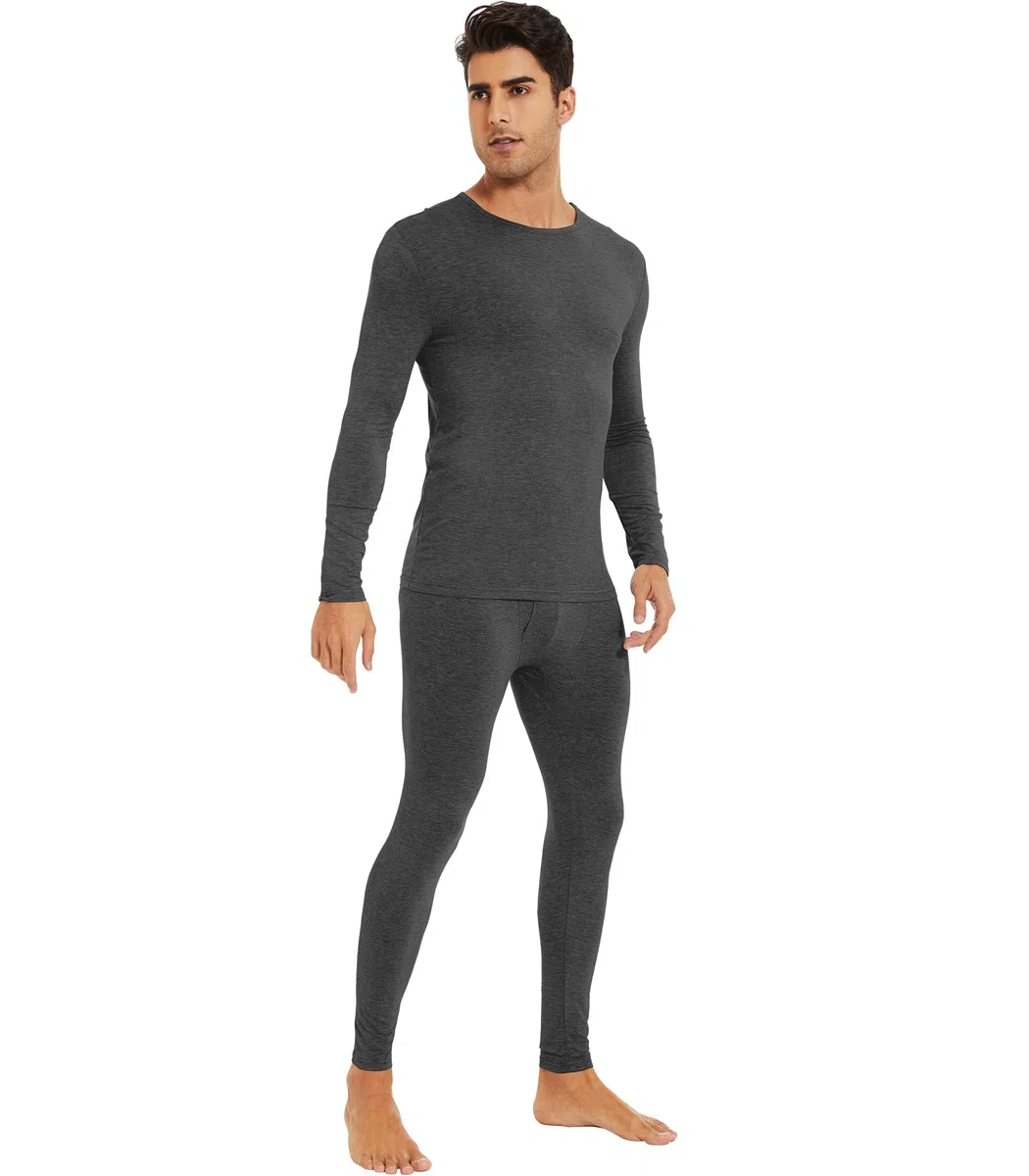 WiWi Thermo-Unterwäsche für Herren Bambus Viskose Lange Unterhosen Set Weiche Warme Basisschicht Top und Bottom Sets Activewear S-XXL