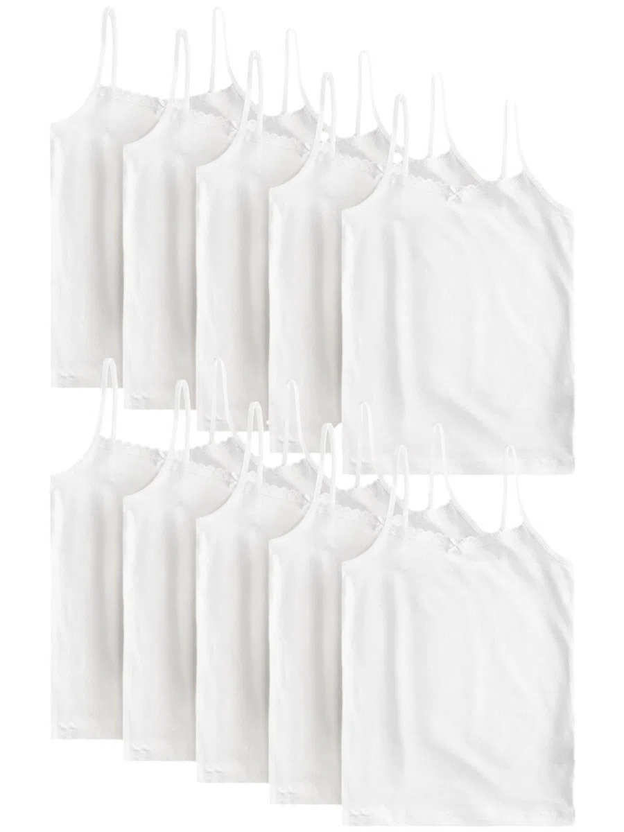 NEXT Mädchen Trägertops mit elastischen Trägern, 10er-Pack