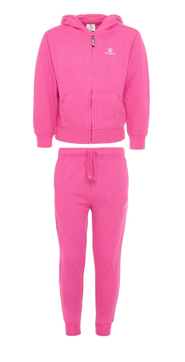 Mädchen gemütlicher Jogginganzug - Set aus Jogginghose und Kapuzenpullover mit Reißverschluß
