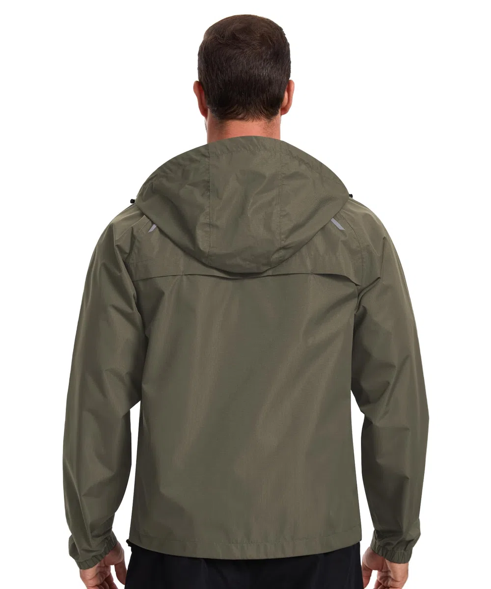 Huayuzh Regenjacke Herren Wasserdicht Atmungsaktiv Leichte Windbreaker Dünne Regenmantel Packbare Fahrrad Camping Wandern