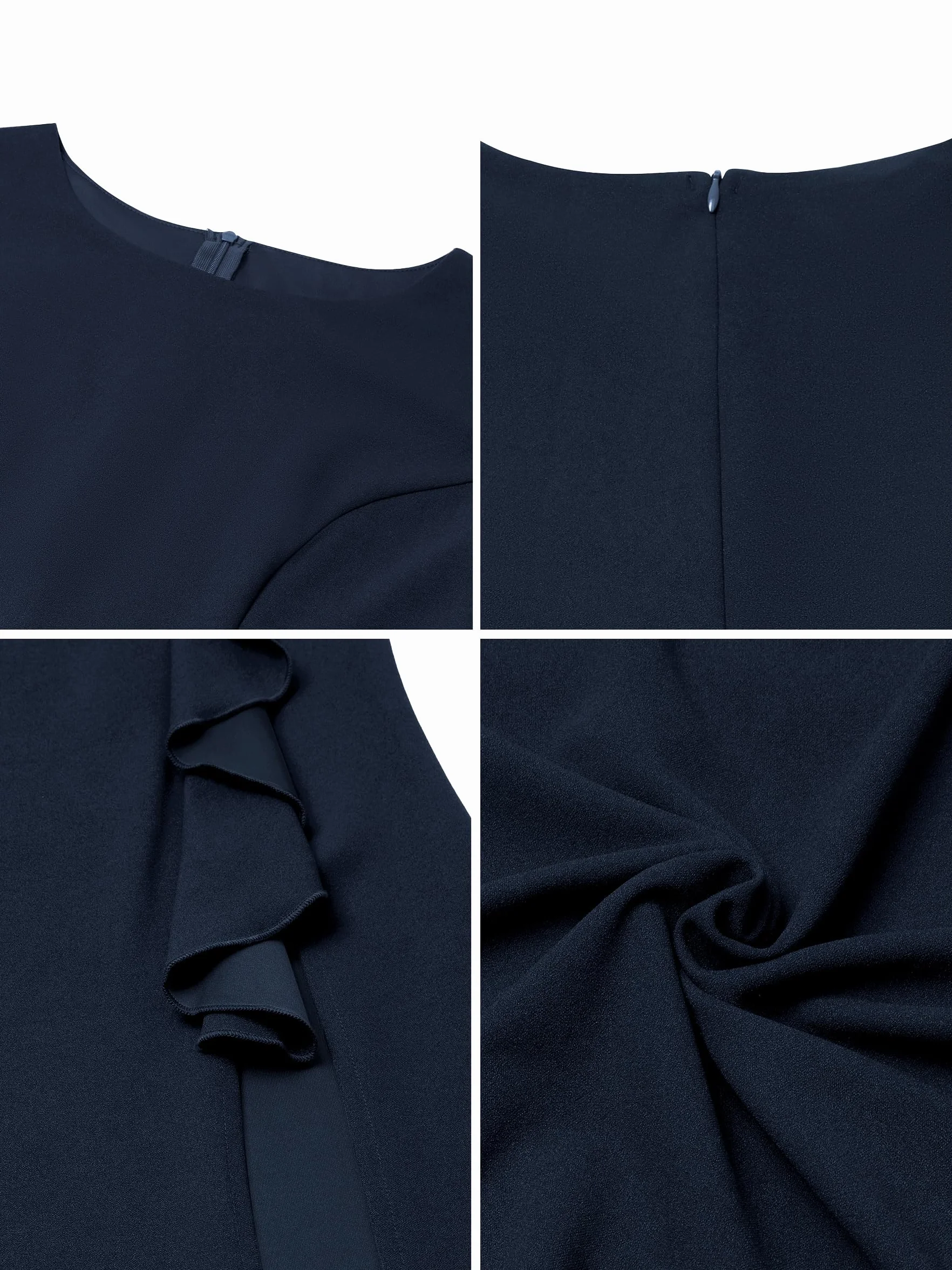 Missufe Damen Ballkleid Maxi Abendkleider Flügelärmel Cocktail Rüsche Schlitz Meerjungfrau Bodycon Hochzeit Festlich Kleid