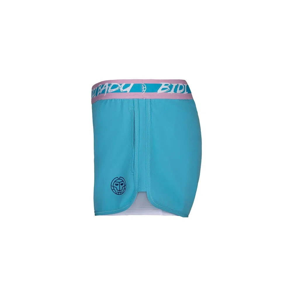 BIDI BADU Damen Sport Shorts Kurze Trainingshose Schnelltrockende Tennisshorts Mit Integrierter Tight und 2 Seitlichen Taschen Aqua - Tiida Tech 2 In 1 Shorts - Aqua/White, Größe:XL
