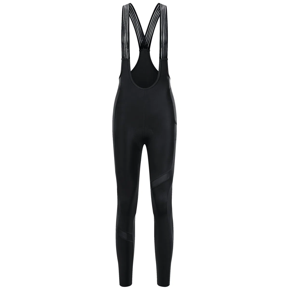 Santic Fahrrad-Trägerhose Damen Lang mit Sitzpolster Reflektierend Superelastisch Atmungsaktives Netzgewebe Radsport Leggings