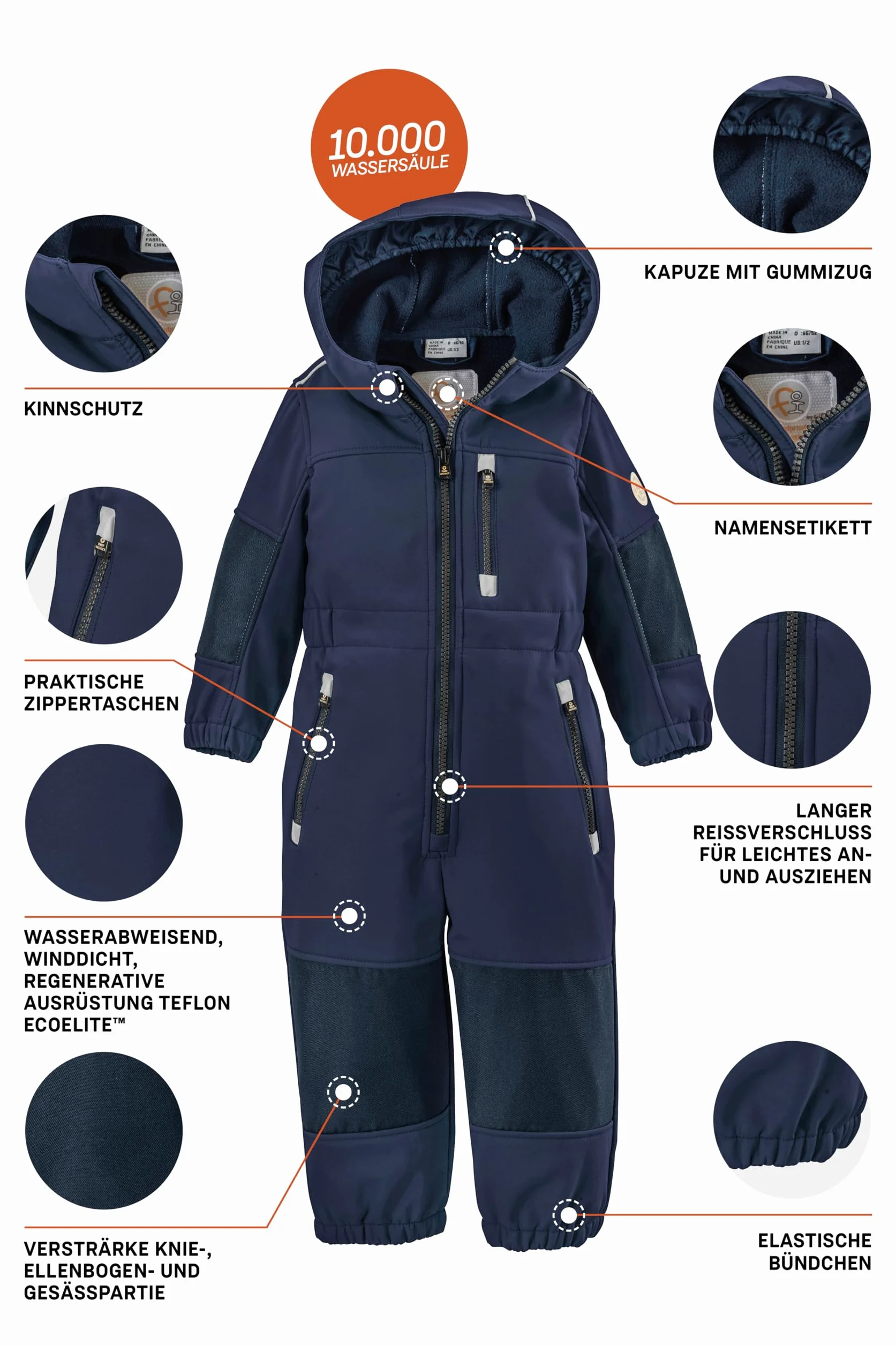 first instinct by killtec Jungen Fiow 35 Mns Onpc Softshell Overall mit Kapuze